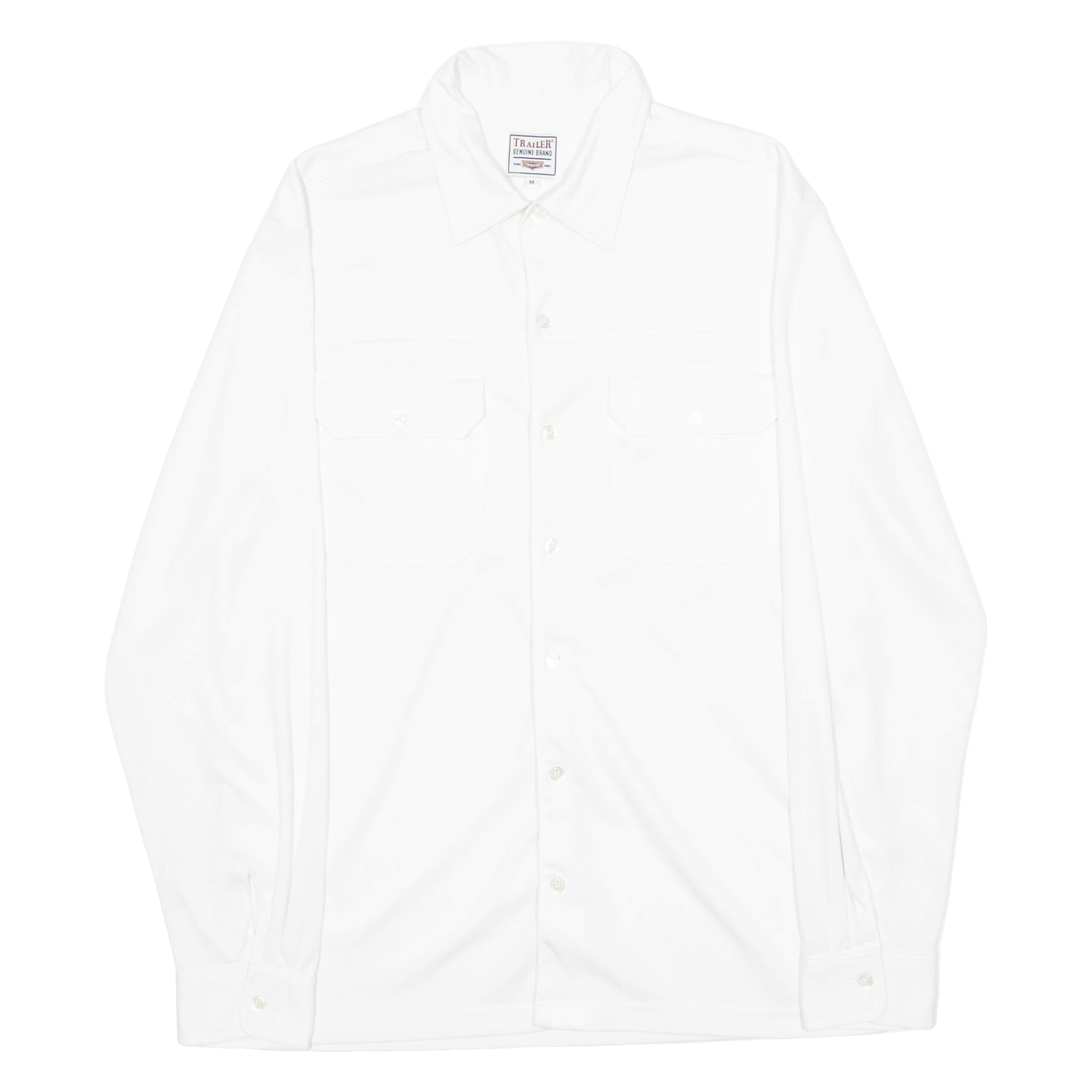 TRAILER Mens Plain Shirt White Long Sleeve M Refurbished - N/A refurbished available on Cerqular