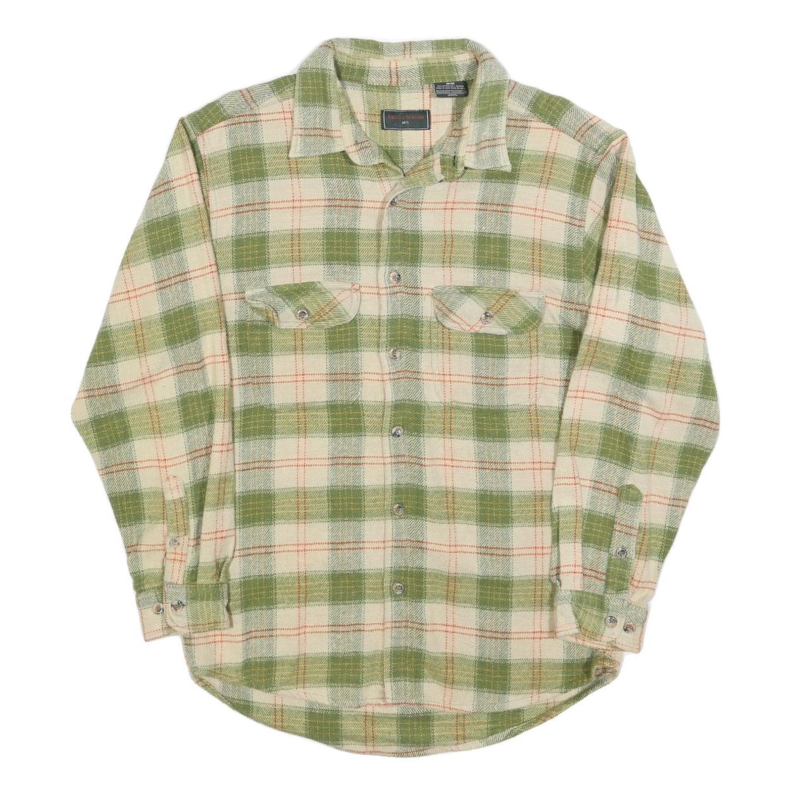 FIELD & STREAM Mens Green & Cream Check Shirt M Long Sleeve Cotton Casual Refurbished - N/A refurbished available on Cerqular