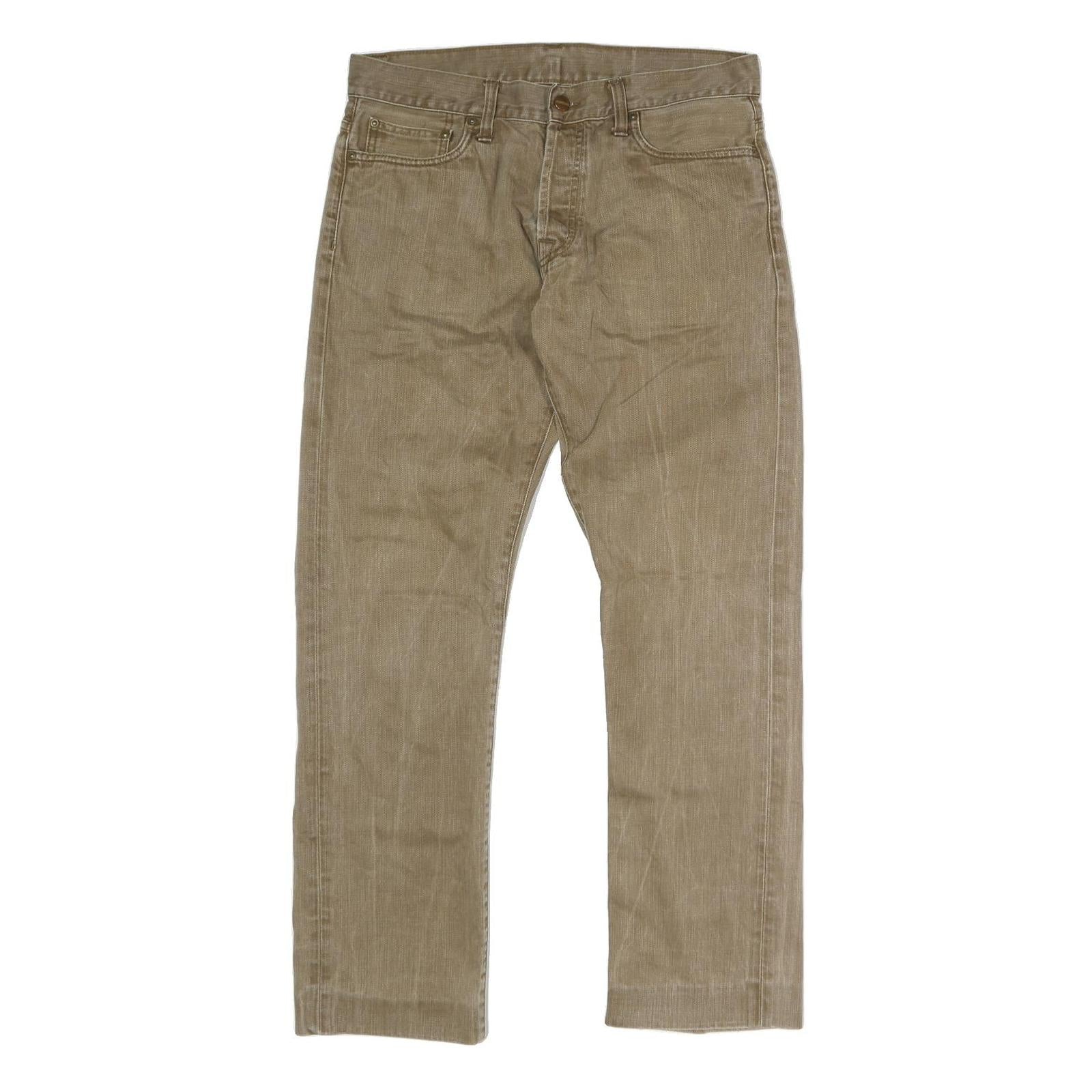 CARHARTT Mens Regular Fit Beige Denim Jeans W34 L30 Cotton Blend Button Closure Refurbished - N/A refurbished available on Cerqular