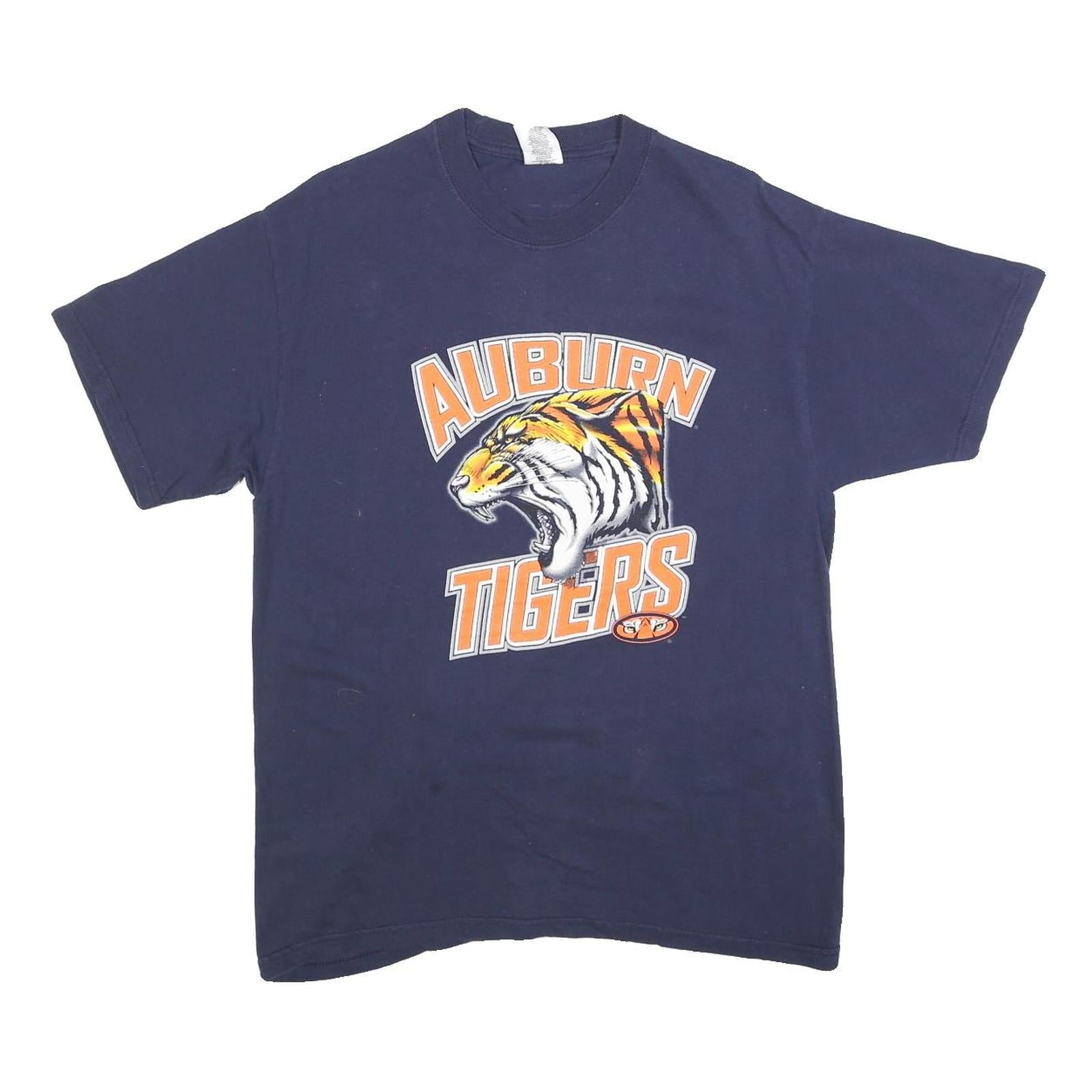 JERZEES Mens Navy Blue Auburn Tigers Graphic T-Shirt L Short Sleeve Crew Neck Refurbished - N/A refurbished available on Cerqular