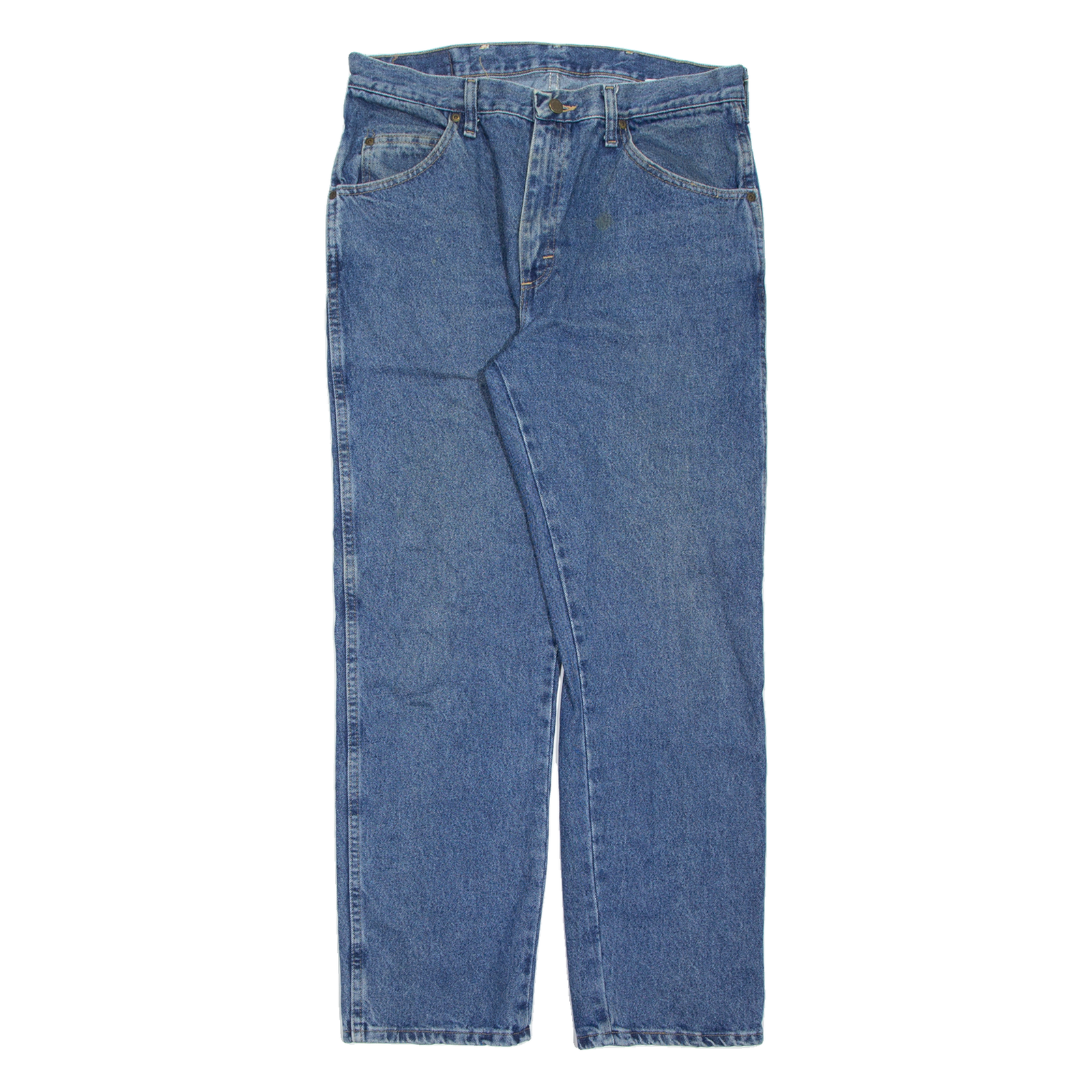 WRANGLER Mens Jeans Blue Regular Straight Stone Wash W35 L30 Refurbished - N/A refurbished available on Cerqular
