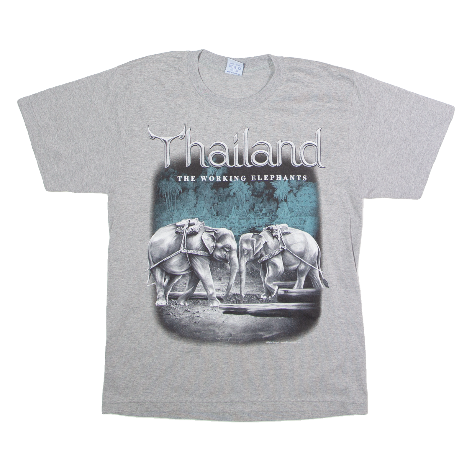 JOLIGOLF Thailand The Working Elephants Mens T-Shirt Grey Crew Neck S Refurbished - N/A refurbished available on Cerqular