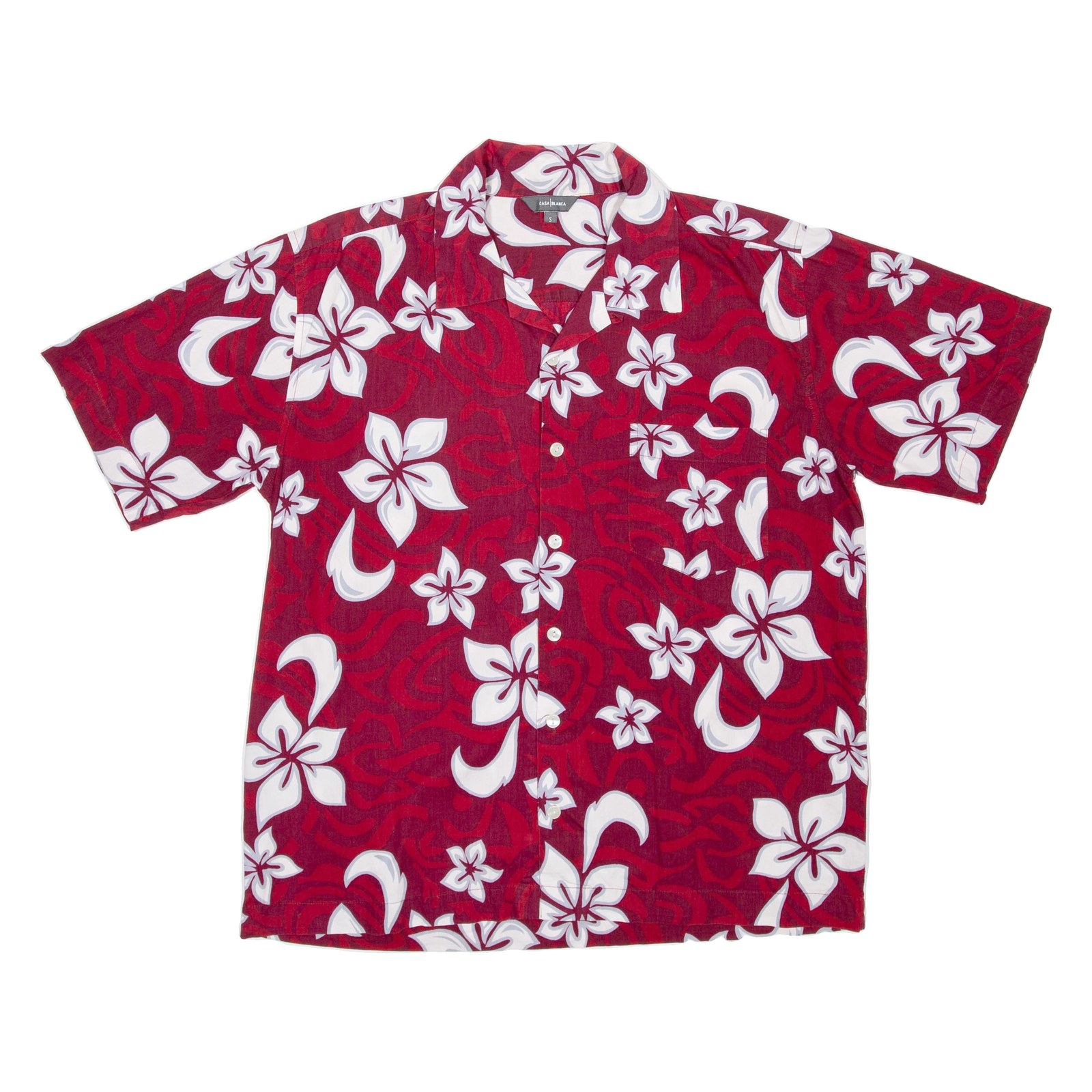 CASA BLANCA Mens Shirt Red Floral S Refurbished - N/A refurbished available on Cerqular