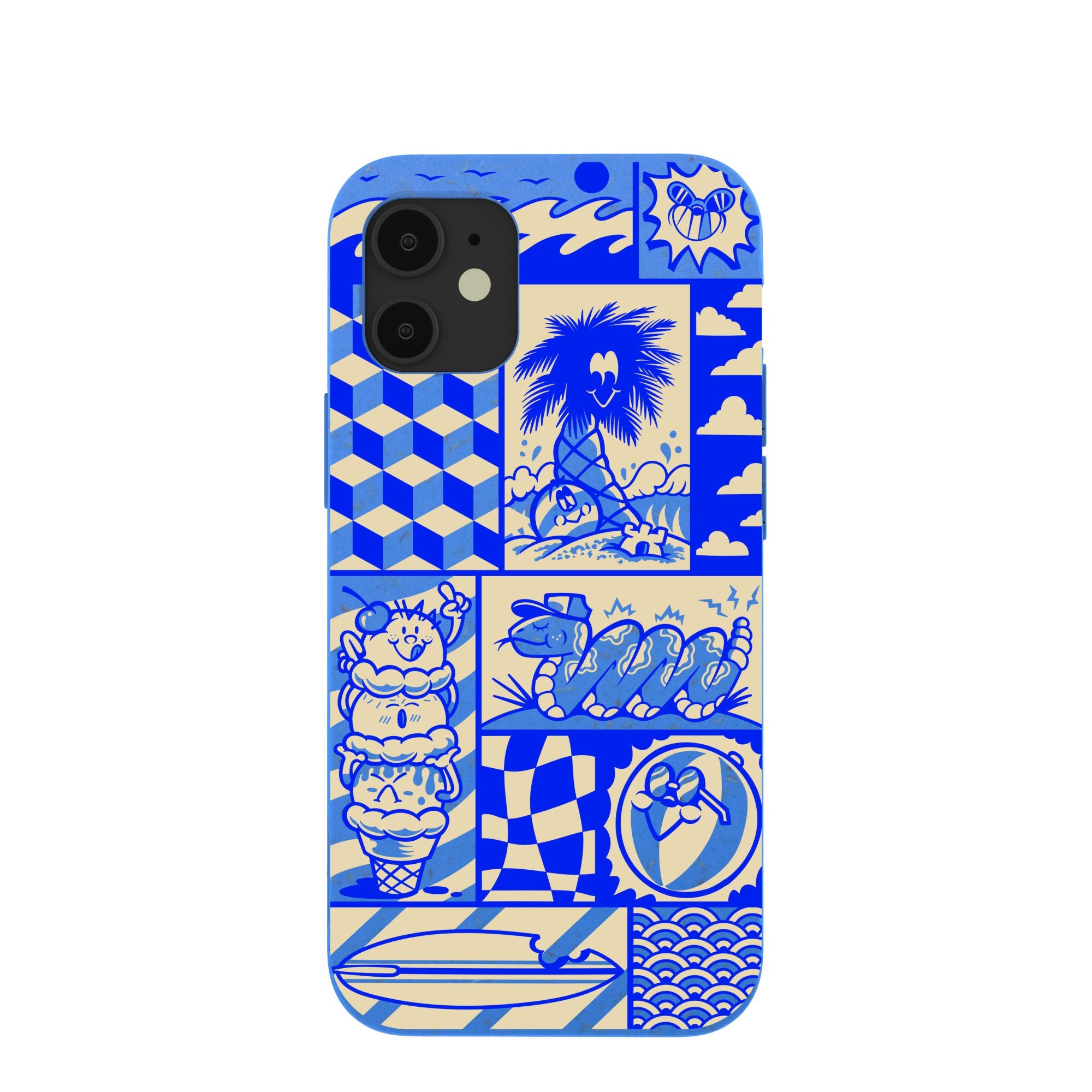 Electric Blue Summer Blues iPhone 12 Mini Case Refurbished - Pela Case refurbished available on Cerqular