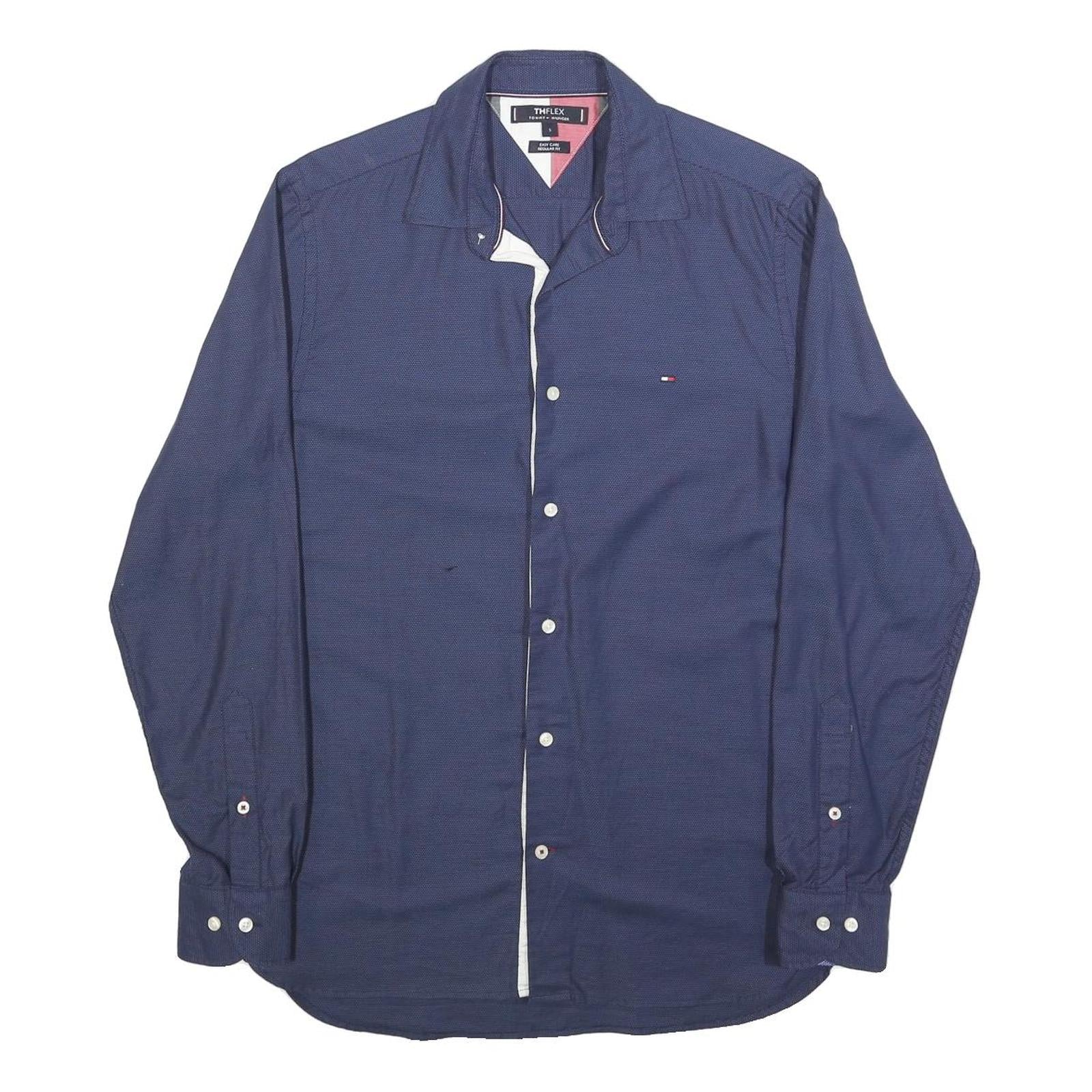 TOMMY HILFIGER Mens Navy Blue Casual Shirt S Cotton Blend Regular Fit Refurbished - N/A refurbished available on Cerqular