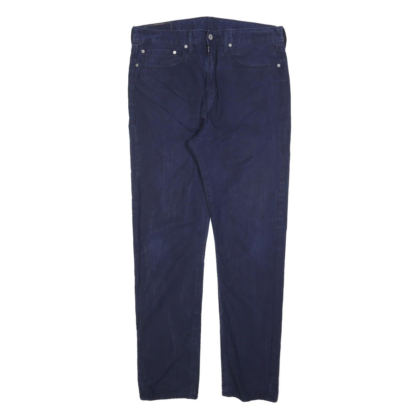 LEVI'S Mens Cotton Blend Navy Blue Regular Fit Straight Leg Trousers W34 L32 Refurbished - N/A refurbished available on Cerqular