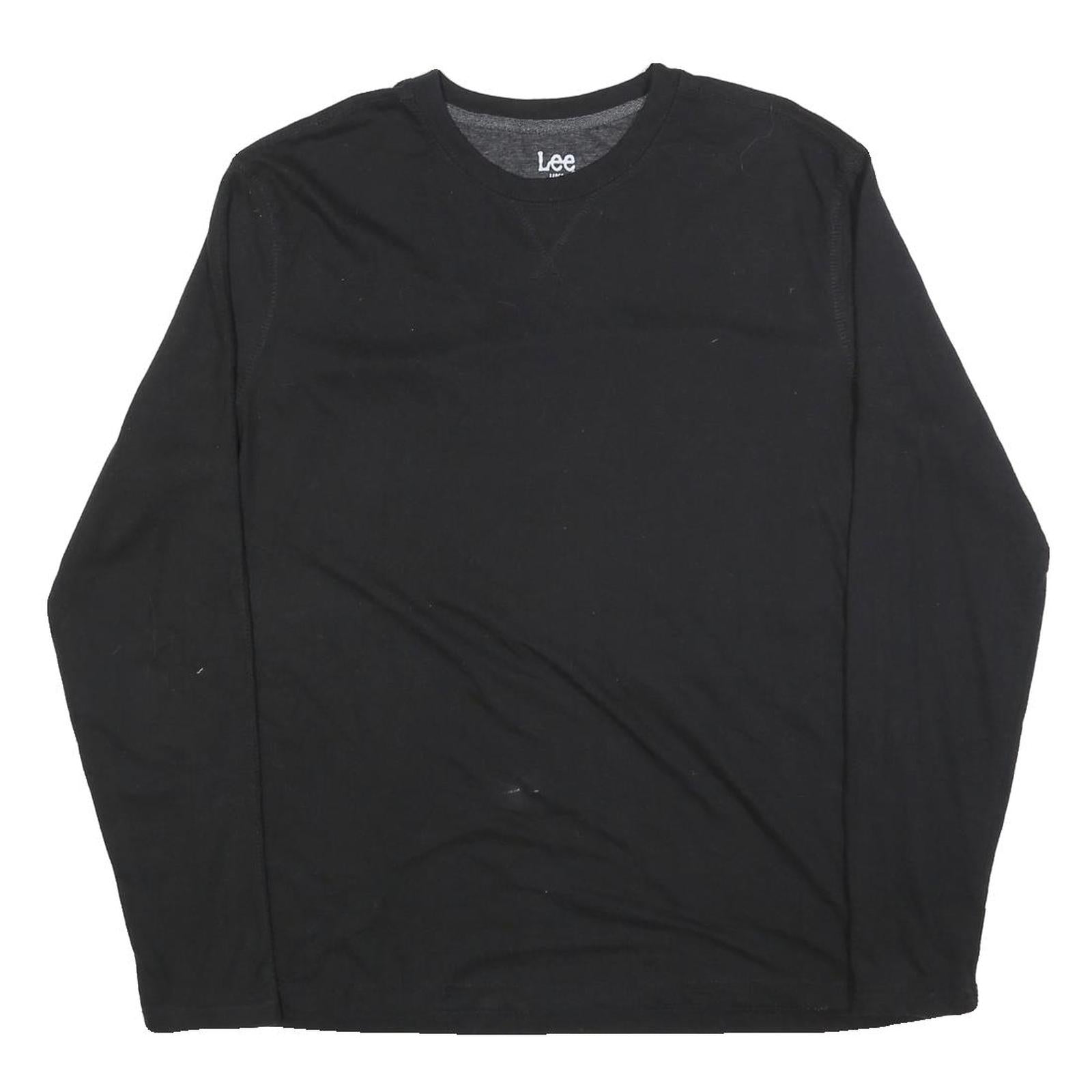 LEE Mens Black Long Sleeve Cotton Blend T-Shirt Crew Neck Classic Fit L Refurbished - N/A refurbished available on Cerqular