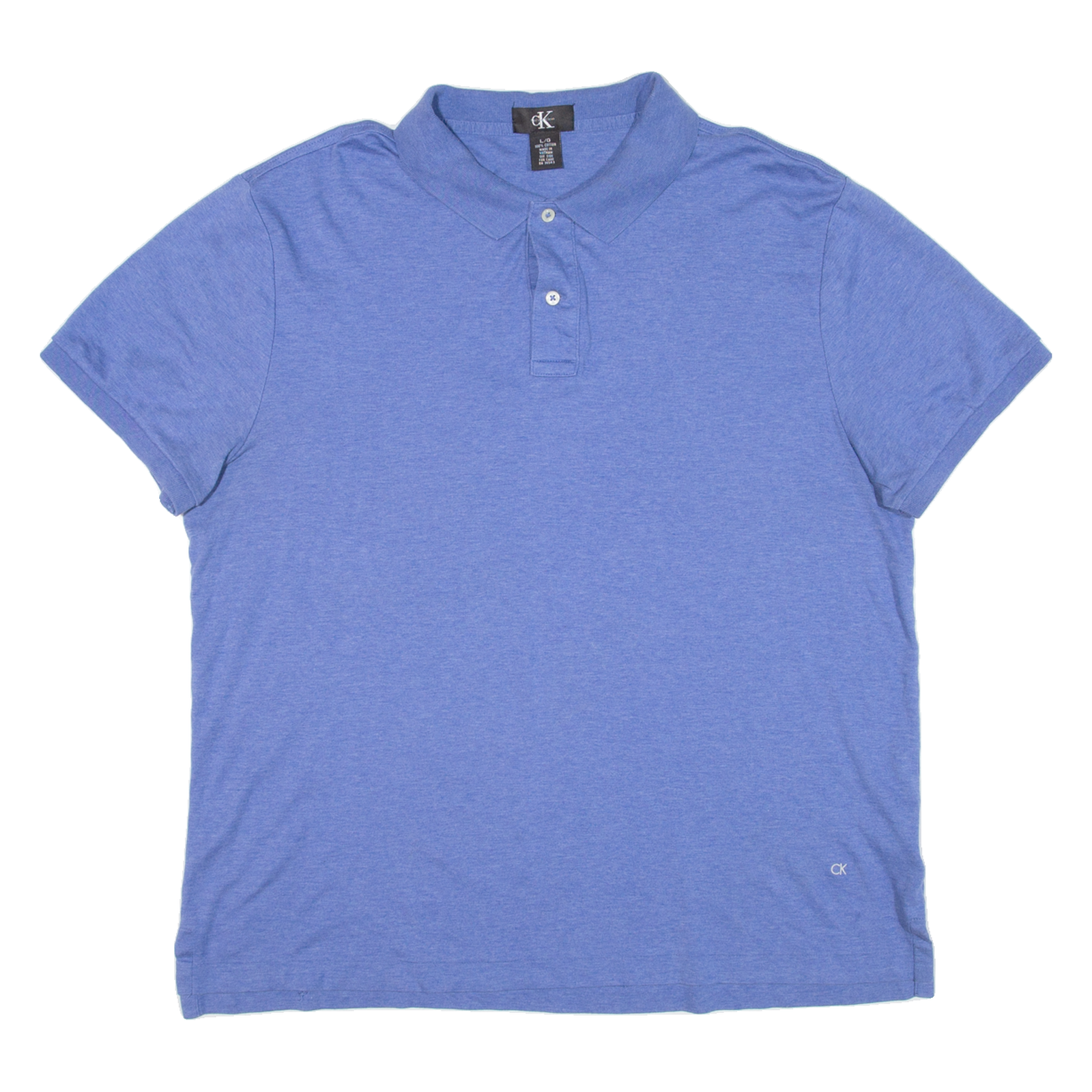 CALVIN KLEIN Mens Polo Shirt Blue L Refurbished - N/A refurbished available on Cerqular