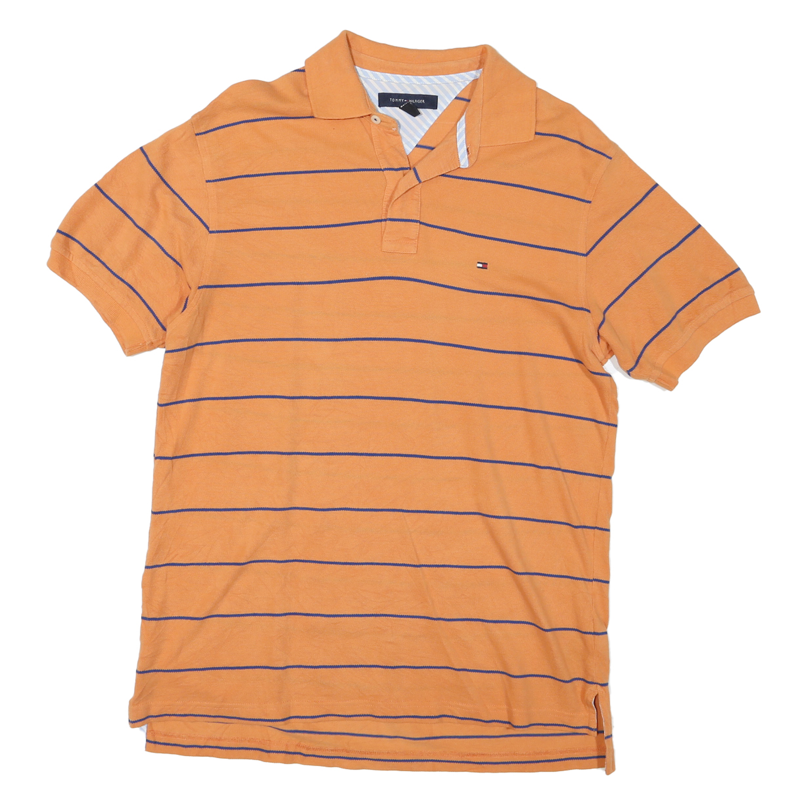 Buy TOMMY HILFIGER Mens Orange & Blue Stripe Short Sleeve Polo Shirt M Casual Summer Refurbished - $27.29 TOMMY HILFIGER Mens Orange & Blue Stripe Short Sleeve Polo Shirt M Casual Summer Refurbished - N/A refurbished available on Cerqular