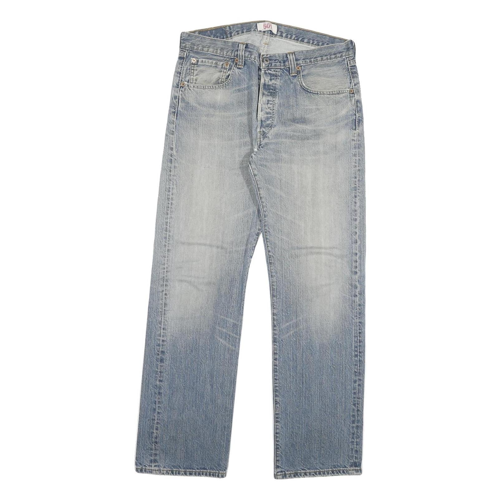 LEVI'S 501 Mens Jeans Blue Regular Straight Denim Light W34 L32 Classic Cotton Refurbished - N/A refurbished available on Cerqular