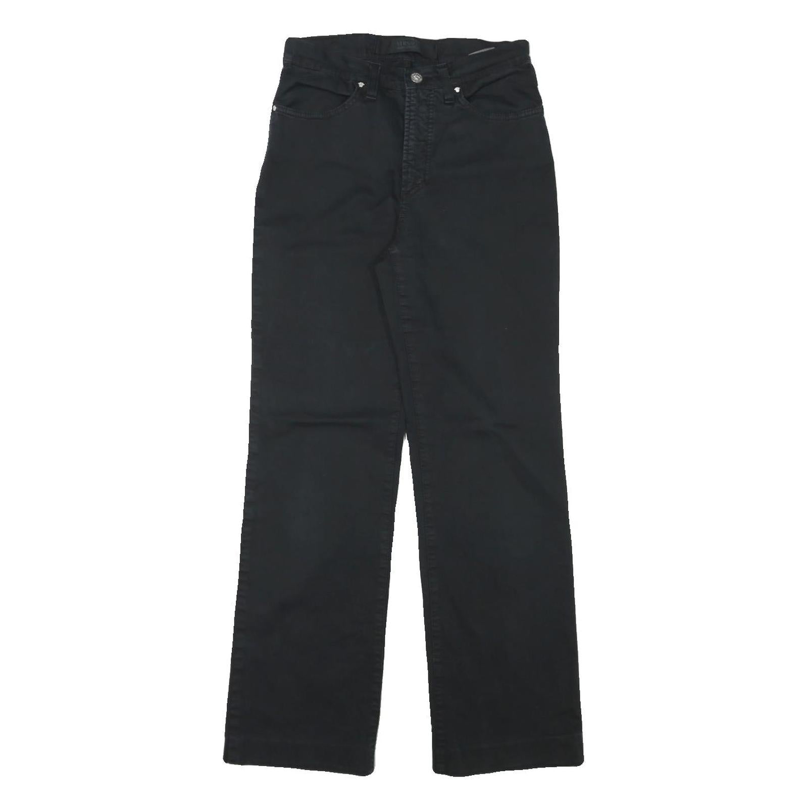 VERSACE JEANS COUTURE Womens Black Regular Straight Denim W26 L29 Zip Cotton Refurbished - N/A refurbished available on Cerqular