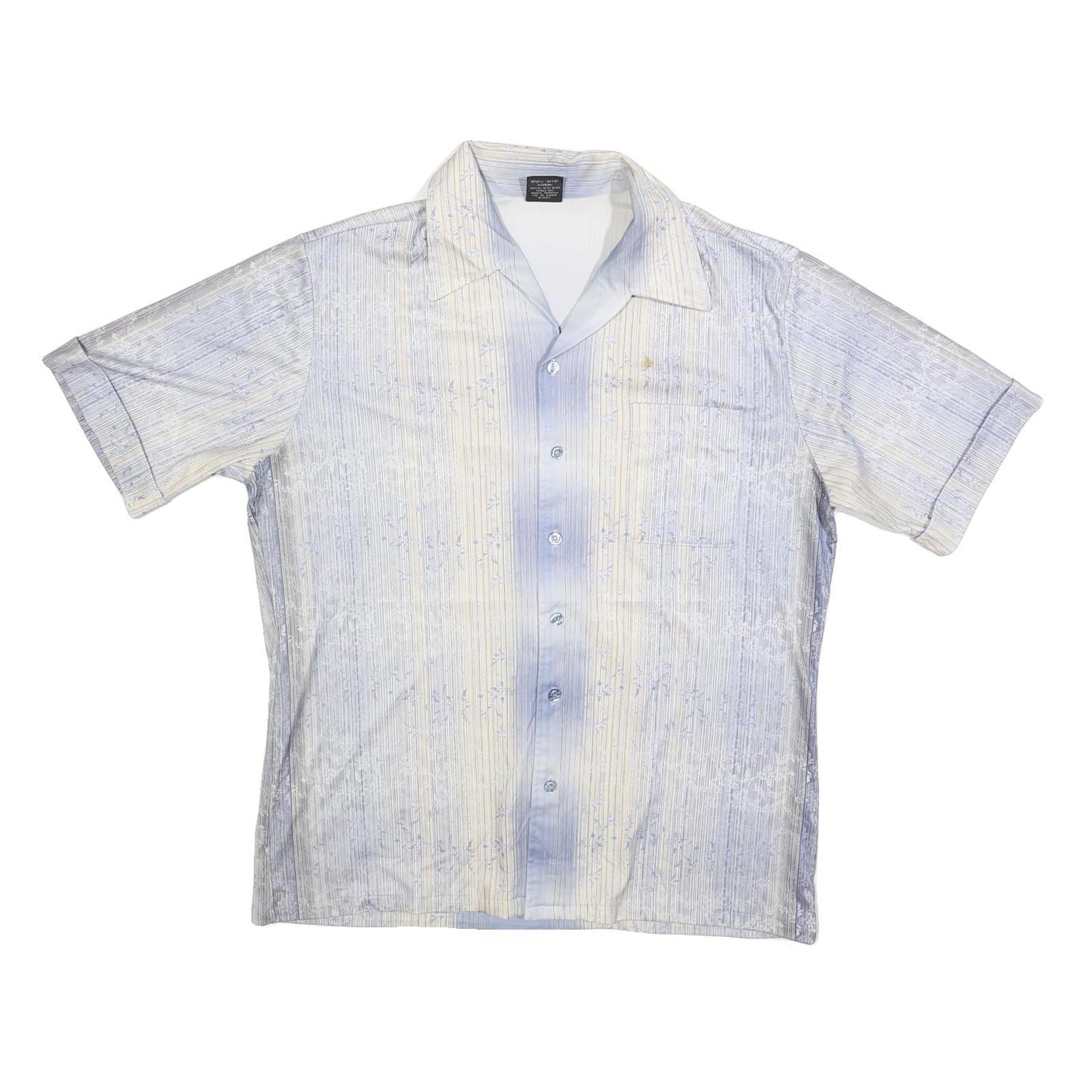 JOEL Mens Blue & Cream Short Sleeve Polyester Blend Shirt L Summer Casual Refurbished - N/A refurbished available on Cerqular