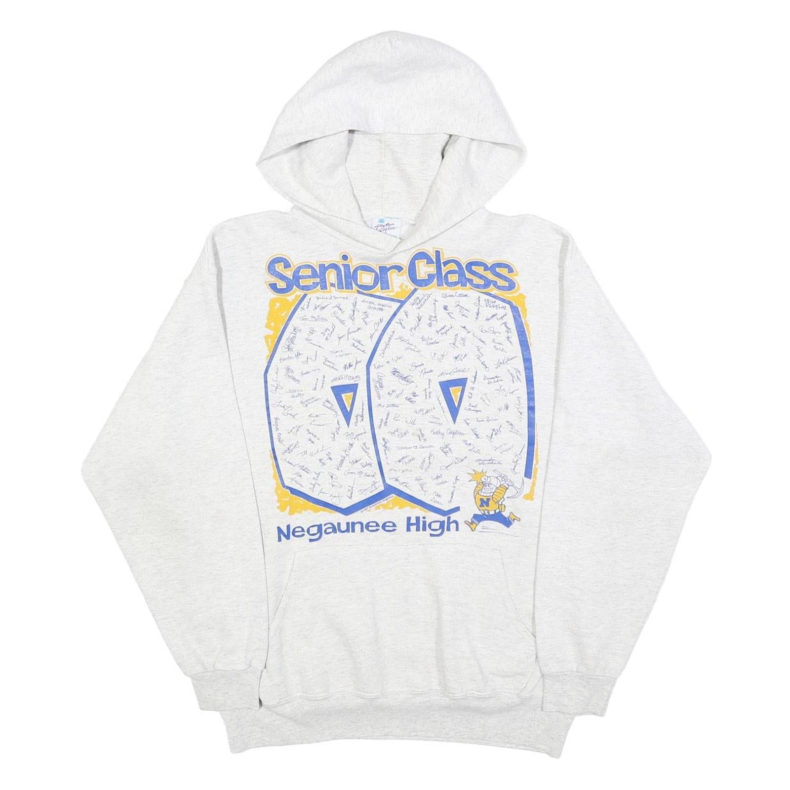 GRAYSTONE GRAPHICS Womens White Senior Class 90 Pullover Hoodie M High School Refurbished - N/A refurbished available on Cerqular