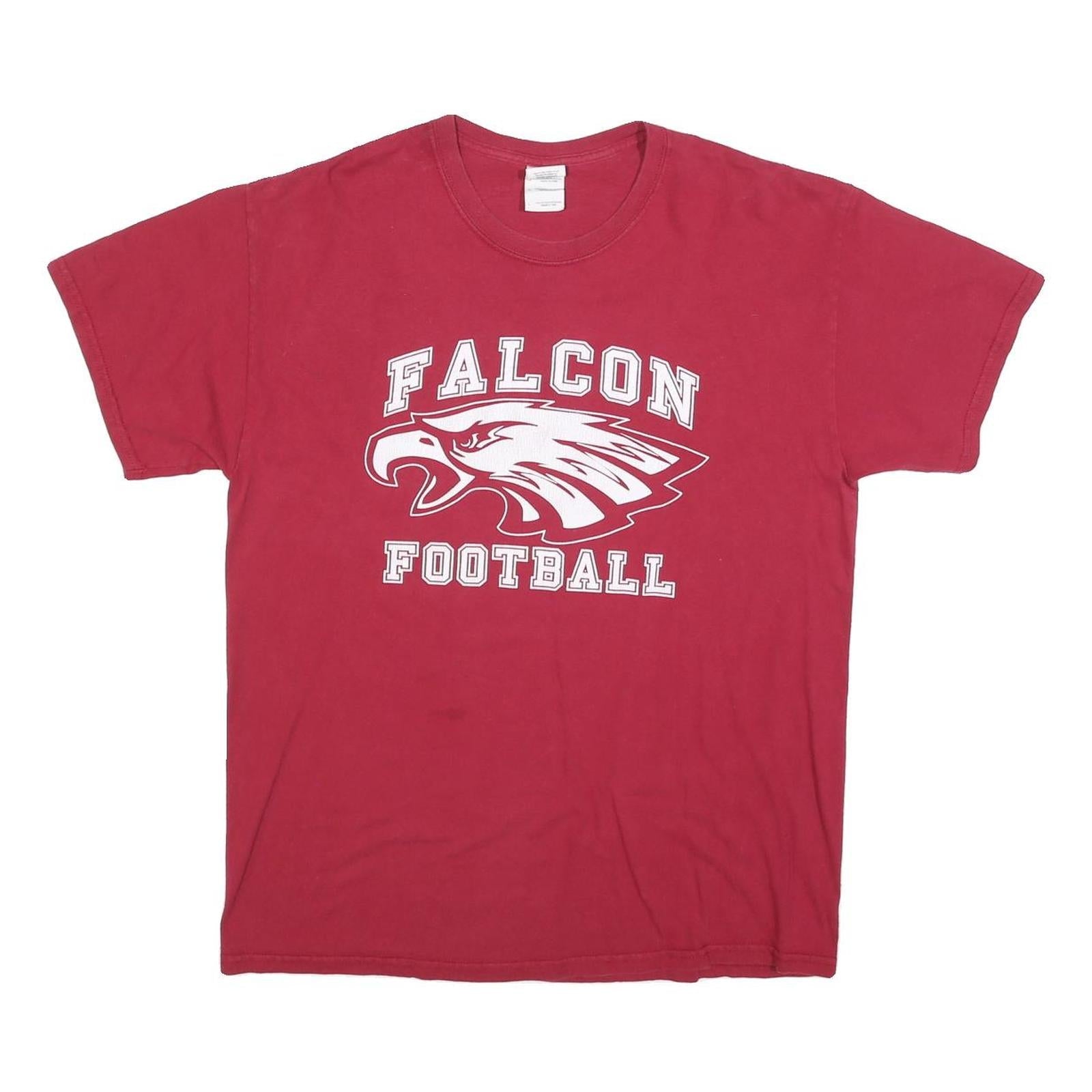 GILDAN Mens Red Falcon Football Graphic T-Shirt L Short Sleeve Crew Neck Casual Refurbished - N/A refurbished available on Cerqular