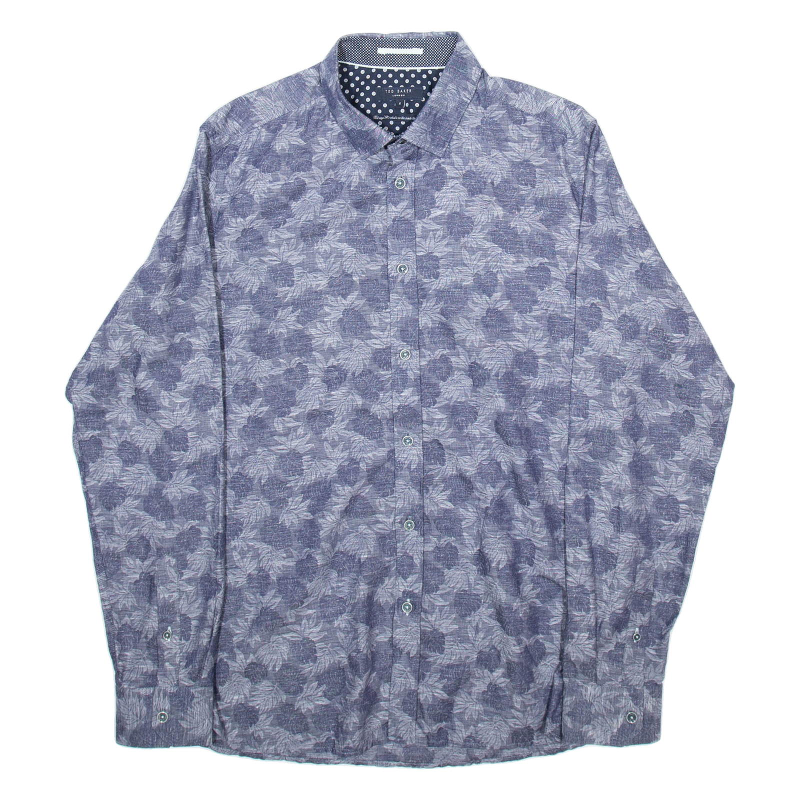 TED BAKER Mens Shirt Grey Floral Long Sleeve M Refurbished - N/A refurbished available on Cerqular