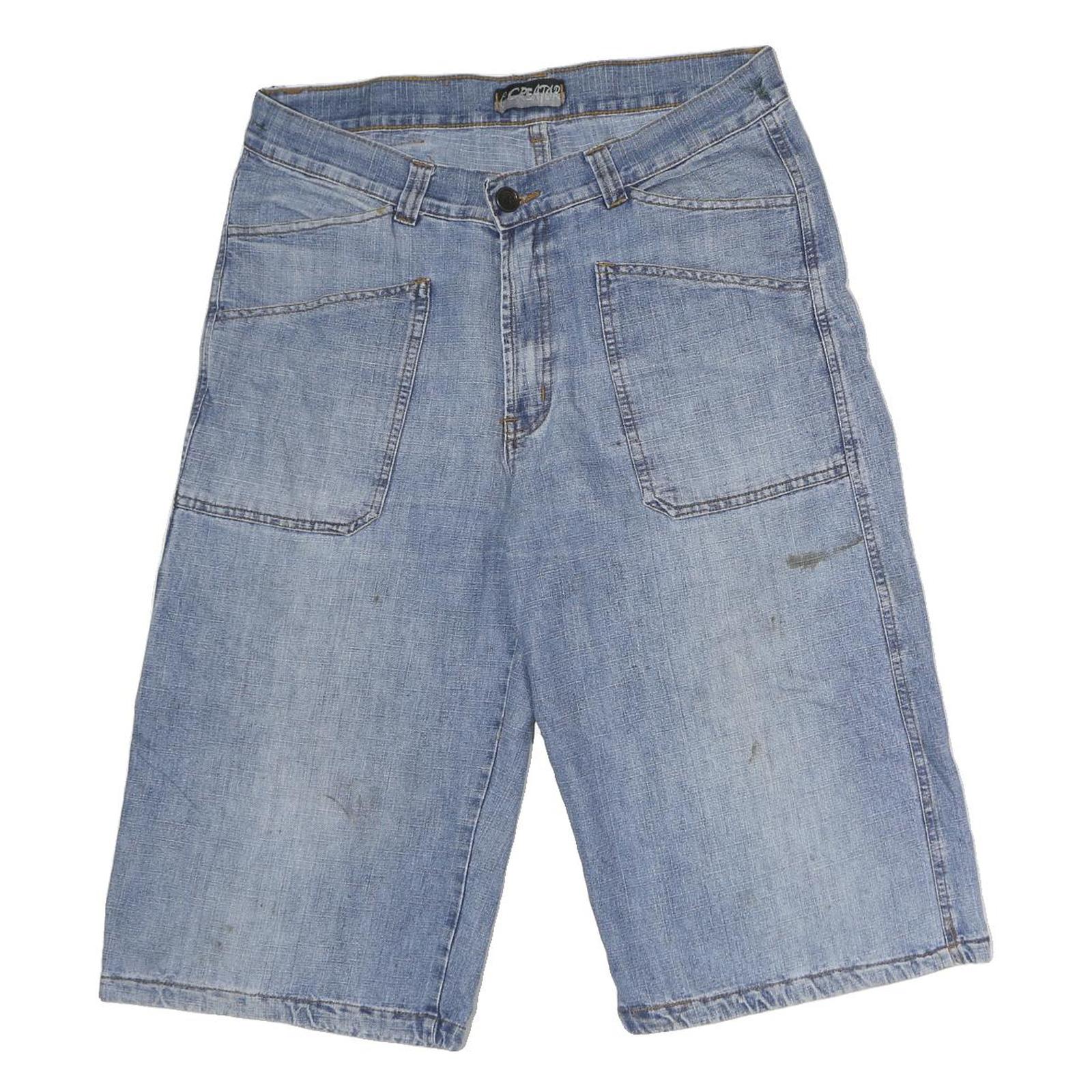 CREATOR Mens Denim Blue Cotton Shorts M W34 Casual Pocketed Refurbished - N/A refurbished available on Cerqular