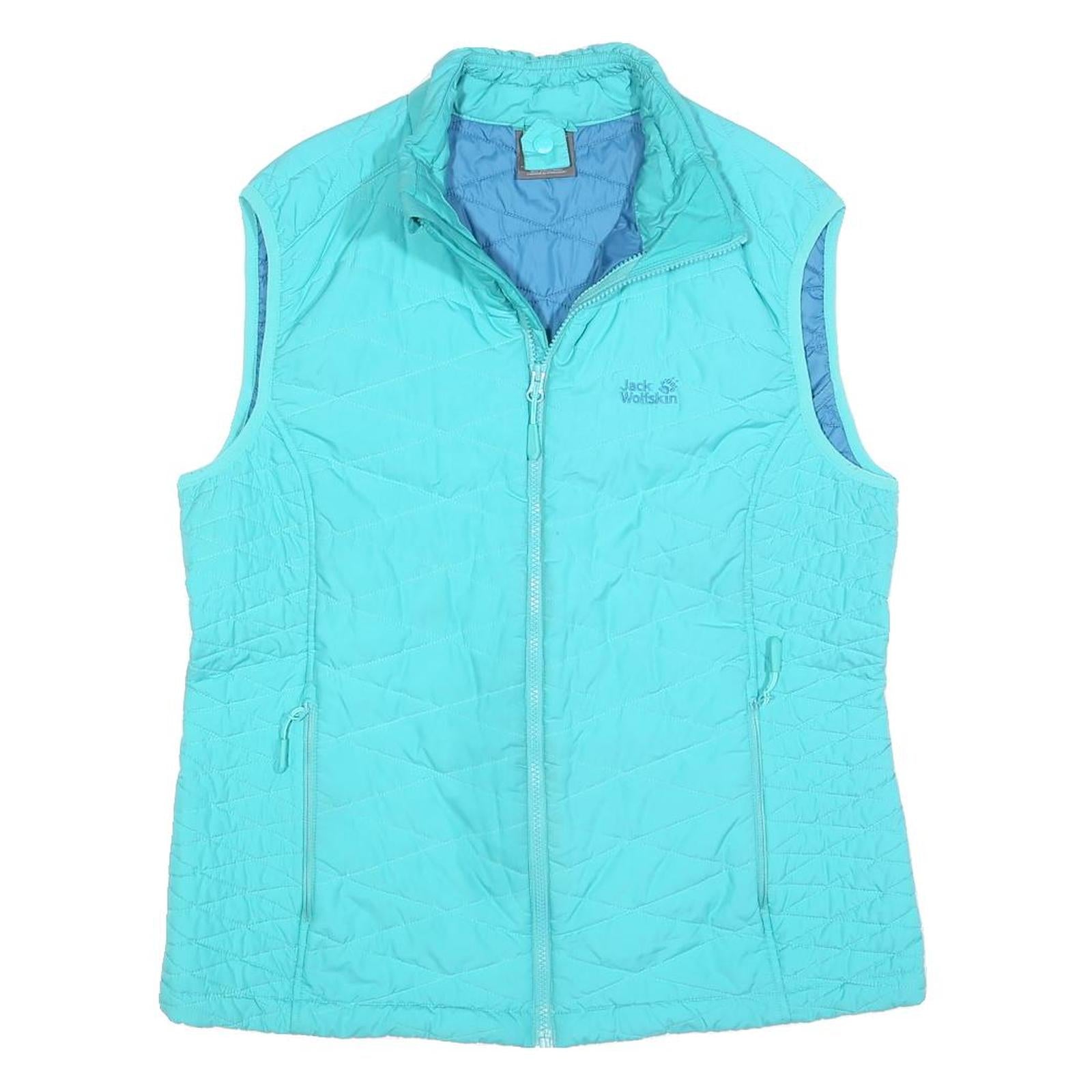 JACK WOLFSKIN Womens Blue Lightweight Quilted Jacket L Polyester Blend Zip Refurbished - N/A refurbished available on Cerqular