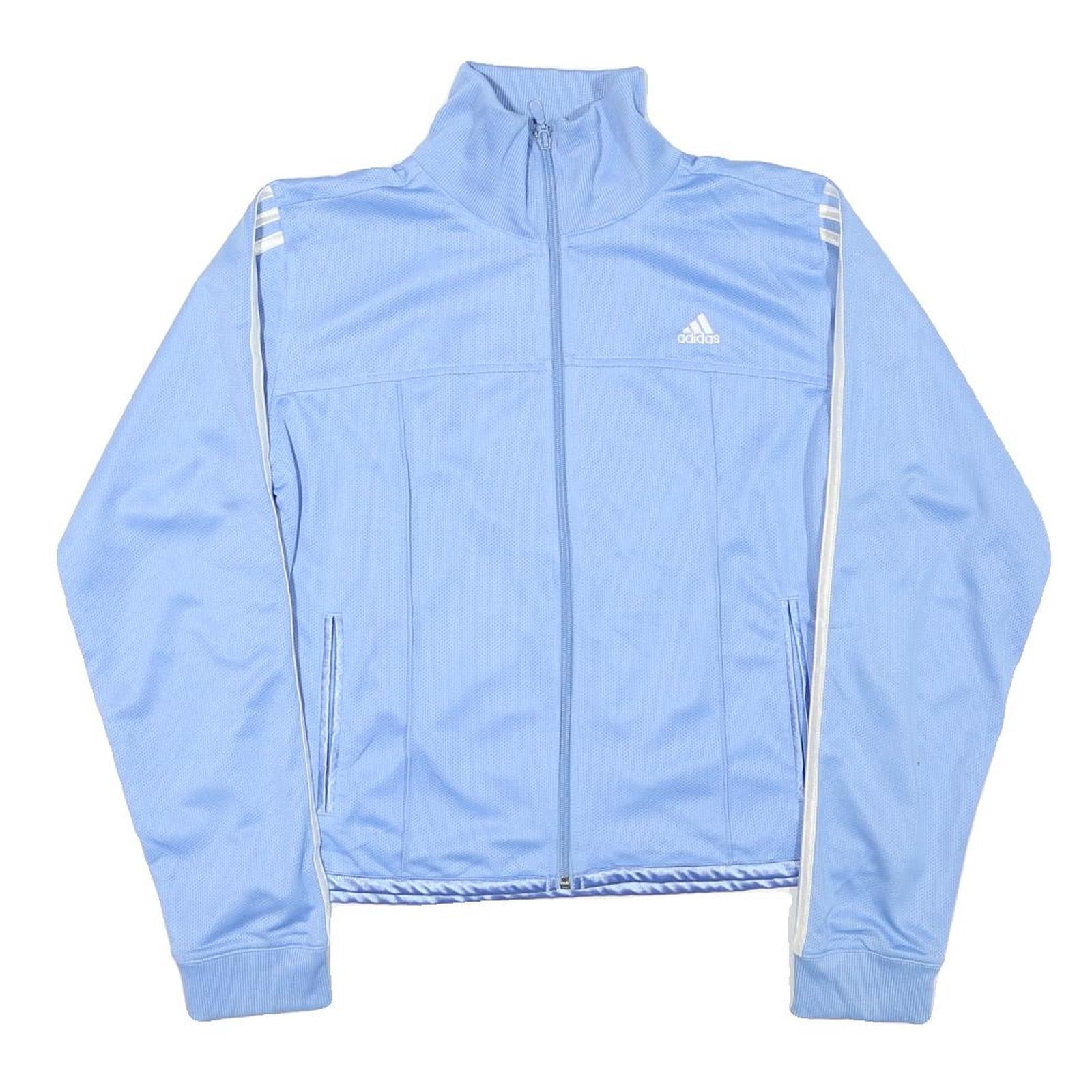 ADIDAS Womens Blue White Track Jacket L Polyester Blend Zip Athletic Casual Refurbished - N/A refurbished available on Cerqular