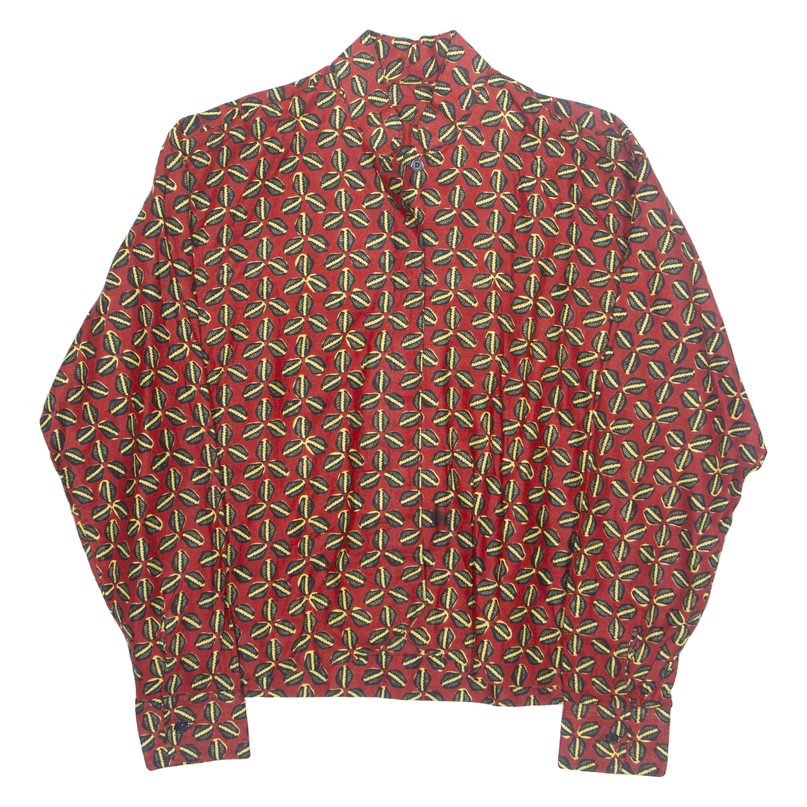 Womens Printed Shirt Red Collared Long Sleeve 90s Floral L Refurbished - N/A refurbished available on Cerqular