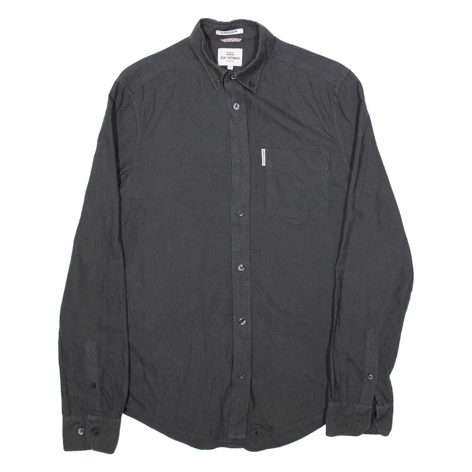 BEN SHERMAN Mens Plain Shirt Grey Long Sleeve XS Refurbished - N/A refurbished available on Cerqular