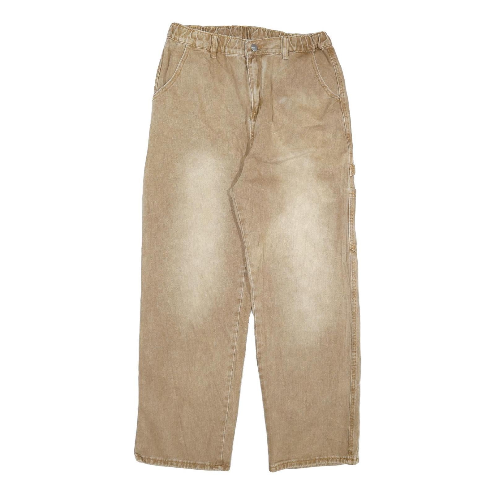 ZO DESIGN Mens Beige Regular Fit Straight Denim W30 L28 Cotton Blend Zip Jeans Refurbished - N/A refurbished available on Cerqular