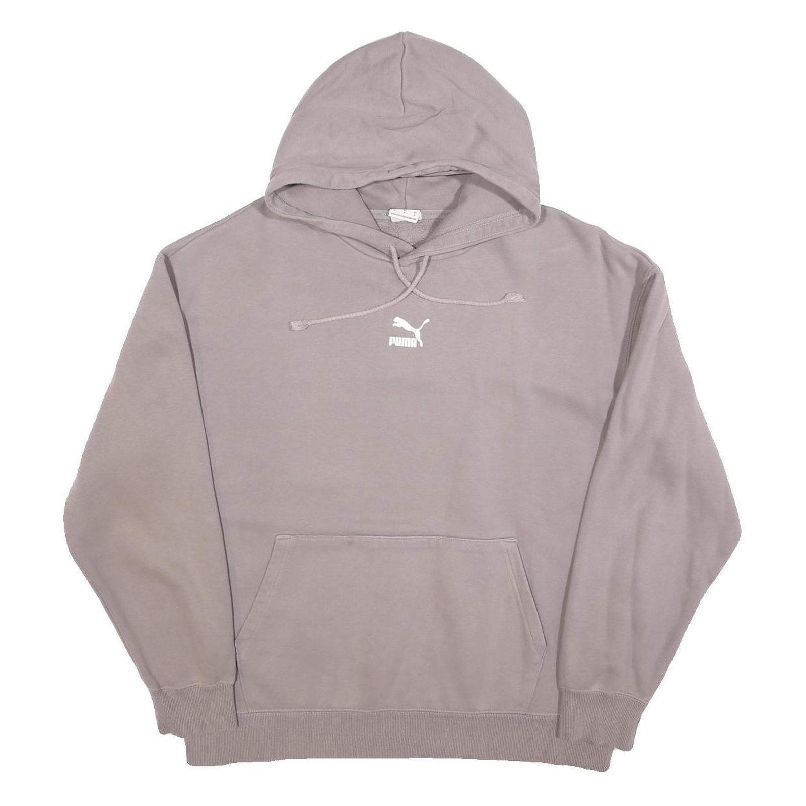 PUMA Mens Grey Hoodie M Cotton Blend Pullover Drawstring Hood Casual Sweatshirt Refurbished - N/A refurbished available on Cerqular