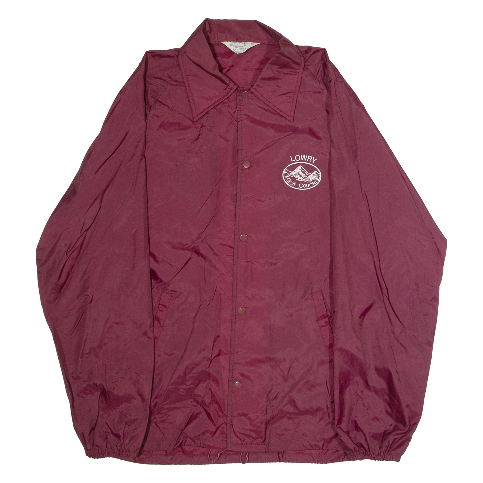 Buy RAINBOW SPORTSWEAR Lowry Golf Course Mens Coach Jacket Maroon Nylon 80s USA L Refurbished - $36.39 RAINBOW SPORTSWEAR Lowry Golf Course Mens Coach Jacket Maroon Nylon 80s USA L Refurbished - N/A refurbished available on Cerqular
