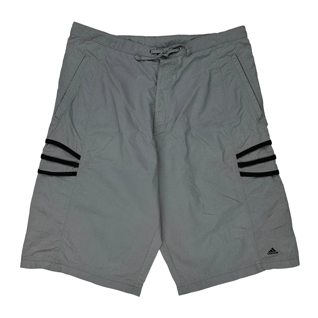 Adidas Sport Shorts - XL Grey Nylon Refurbished - Thrifted (note: this is a term often used to describe second- refurbished available on Cerqular