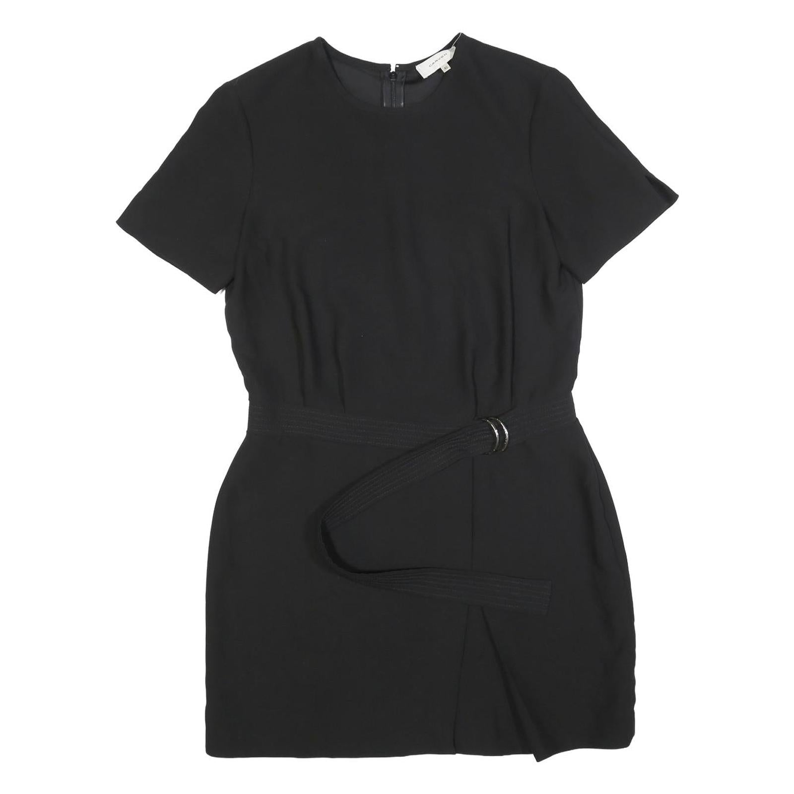 CARVEN Womens Black Shift Polyester Blend Short Sleeve Knee Length Dress L Refurbished - N/A refurbished available on Cerqular