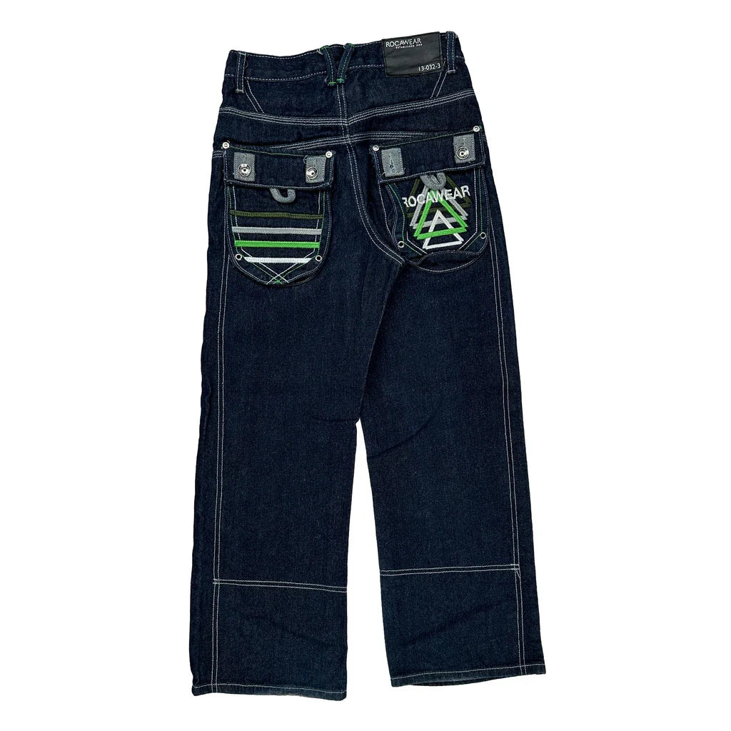Rocawear Cargo Jeans - 26W UK 6 Dark Wash Denim Refurbished - Thrifted (note: this is a term often used to describe second- refurbished available on Cerqular