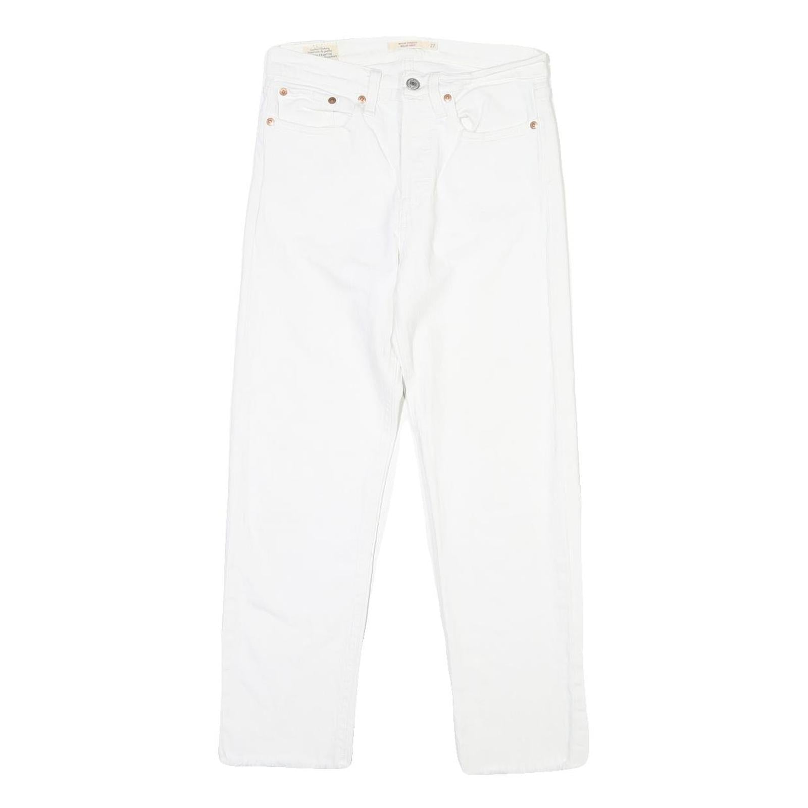 LEVI'S Big E Womens Jeans White Regular Straight Denim W28 L26 Button Closure Refurbished - N/A refurbished available on Cerqular