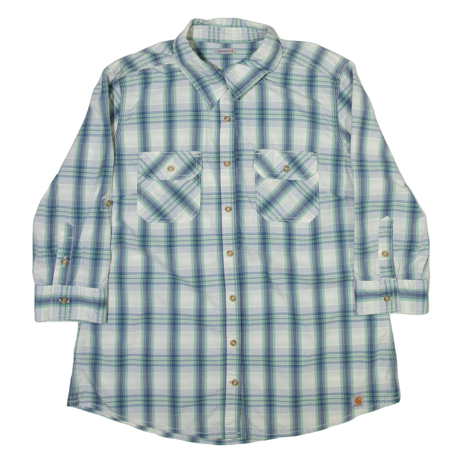 CARHARTT Womens Shirt Blue Check Long Sleeve M Refurbished - N/A refurbished available on Cerqular