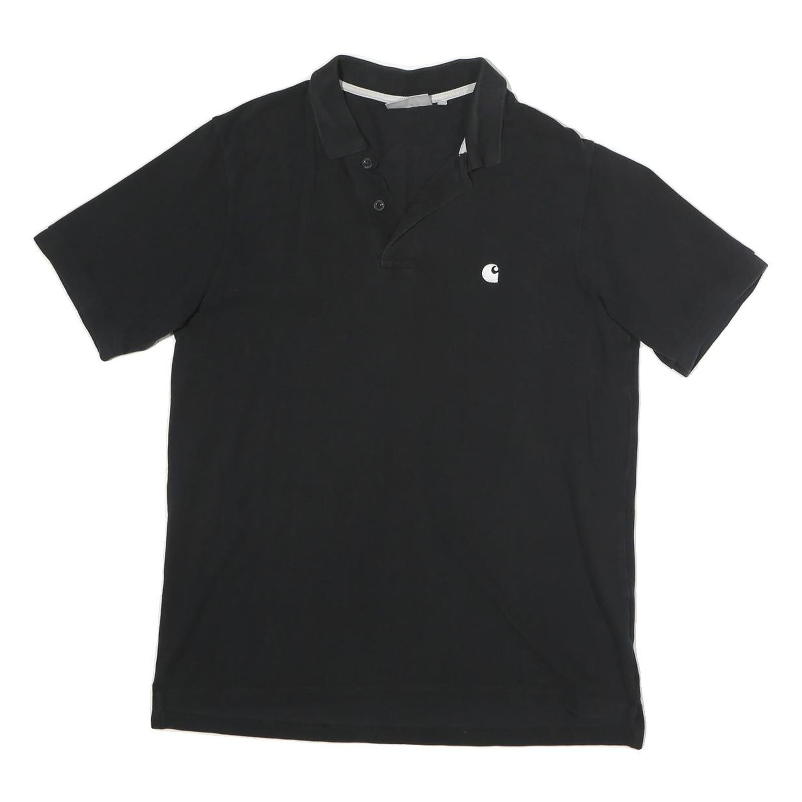 CARHARTT Mens Black Short Sleeve Plain S Cotton Polo Shirt Classic Fit Refurbished - N/A refurbished available on Cerqular
