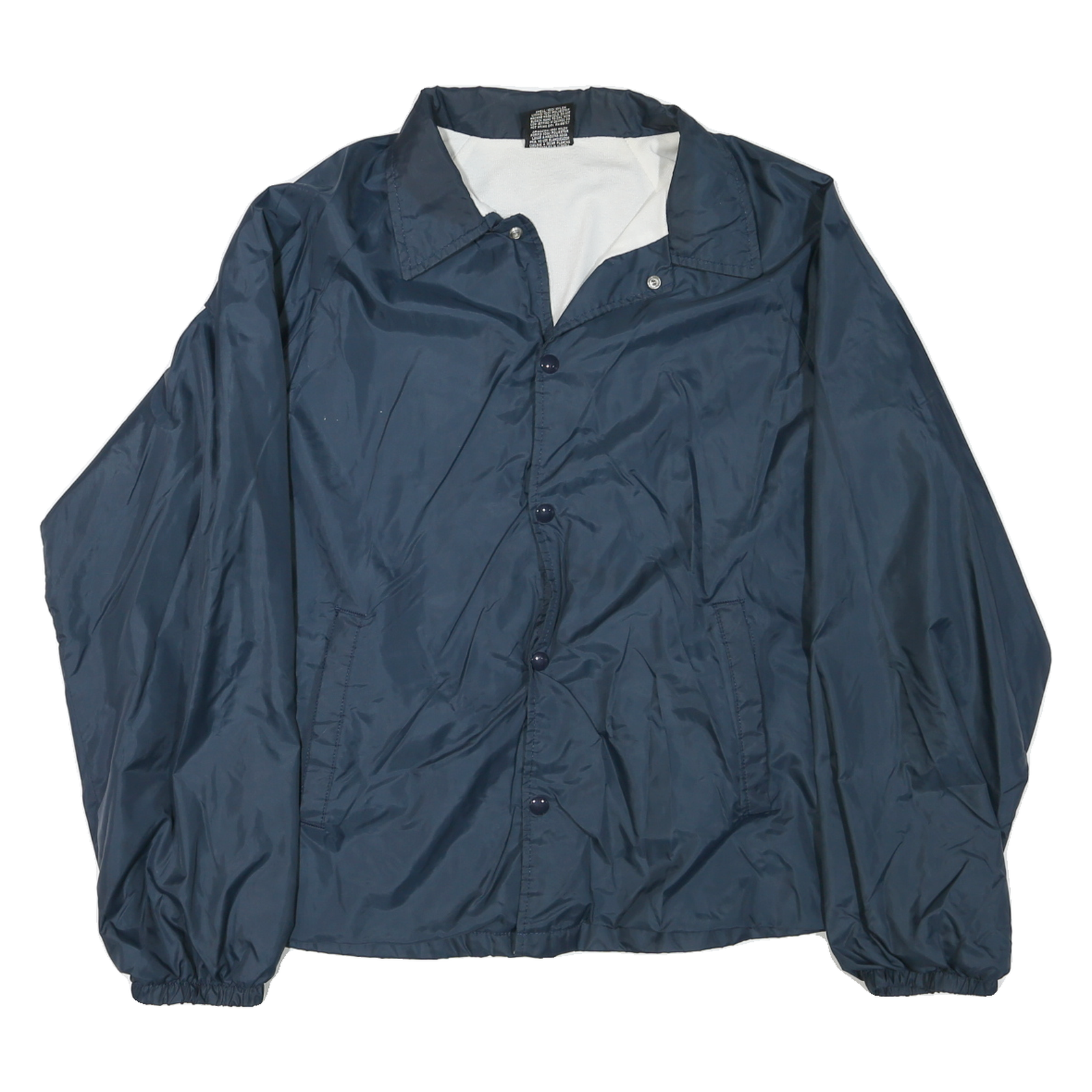 ATHLETIC WORKS Mens Blue Nylon Button Jacket L Plain Lightweight Coach Style Refurbished - N/A refurbished available on Cerqular