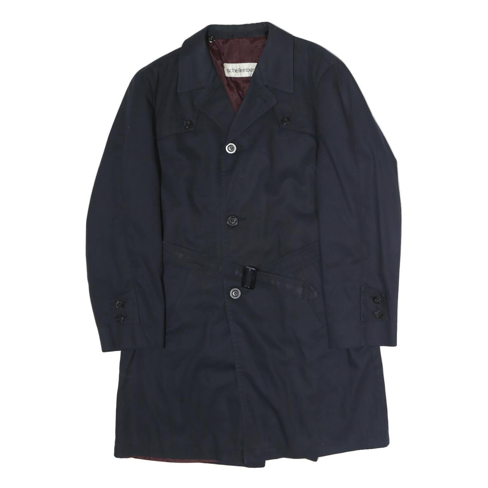 SCHELLENBERG Mens Navy Blue Classic Cotton Blend Jacket L Button Closure Plain Refurbished - N/A refurbished available on Cerqular