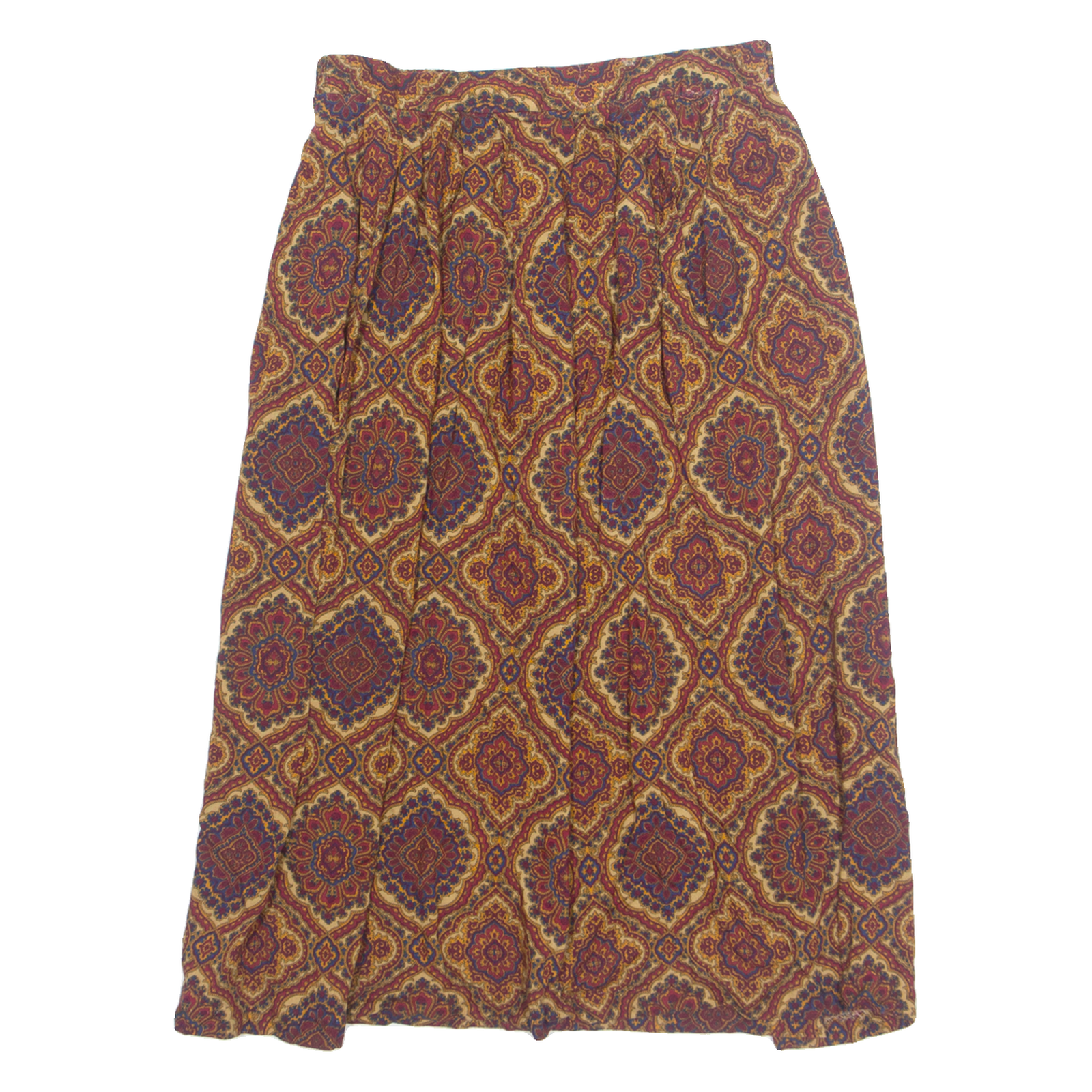 RANDOM Womens A-Line Skirt Brown Midi 90s Crazy Pattern M Refurbished - N/A refurbished available on Cerqular
