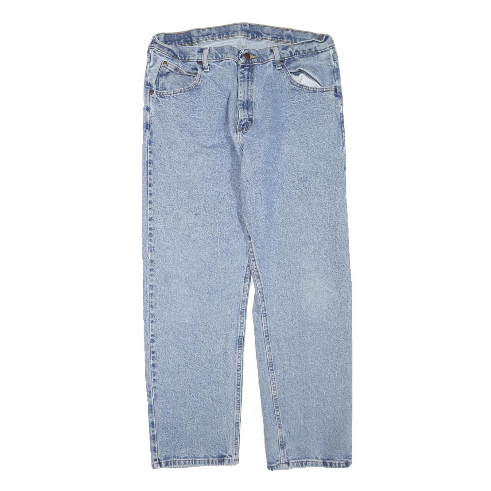 WRANGLER Womens Light Blue Regular Straight Denim Jeans W34 L30 Zip Cotton Blend Refurbished - N/A refurbished available on Cerqular