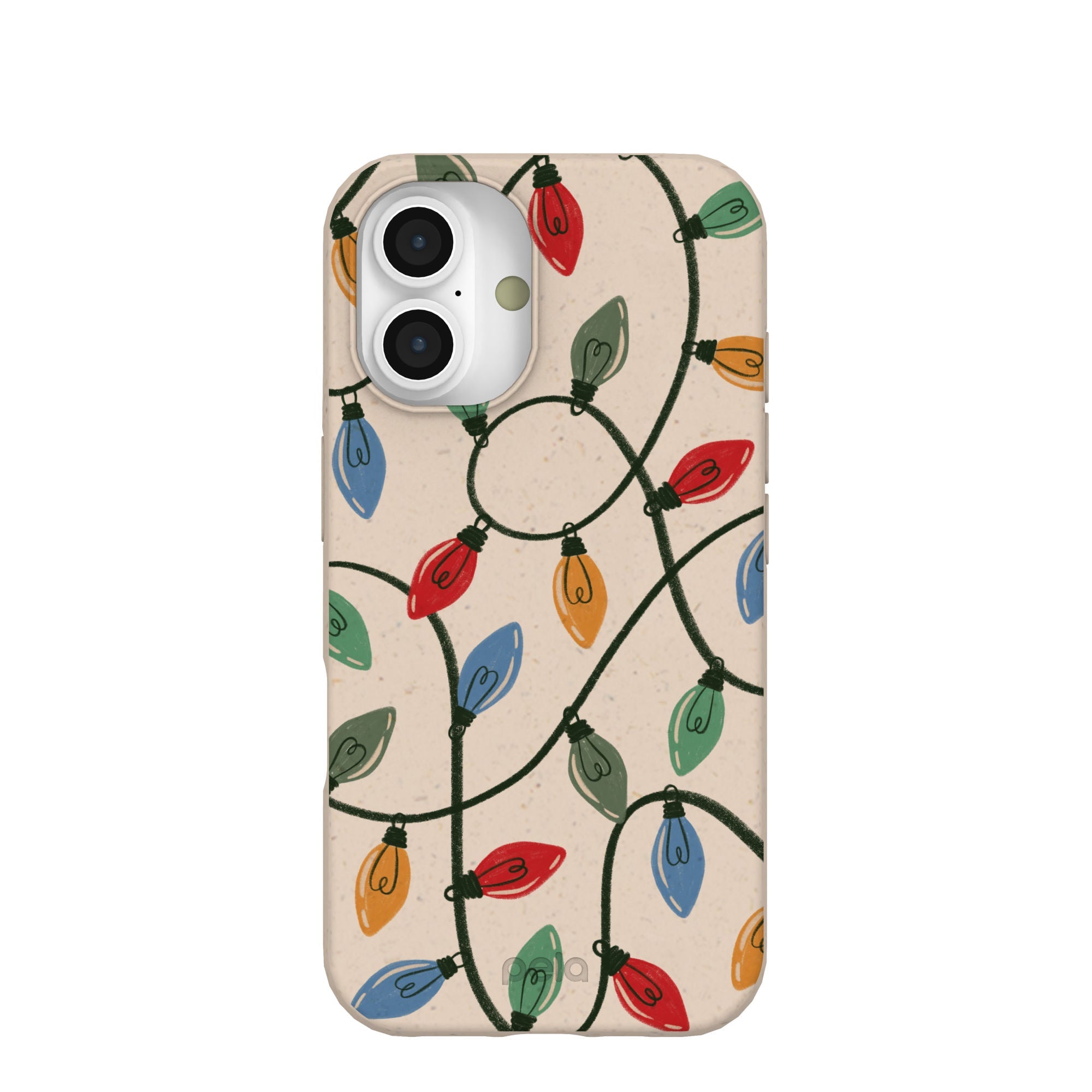 Seashell Holiday Lights iPhone 16 Case Refurbished - Pela Case refurbished available on Cerqular