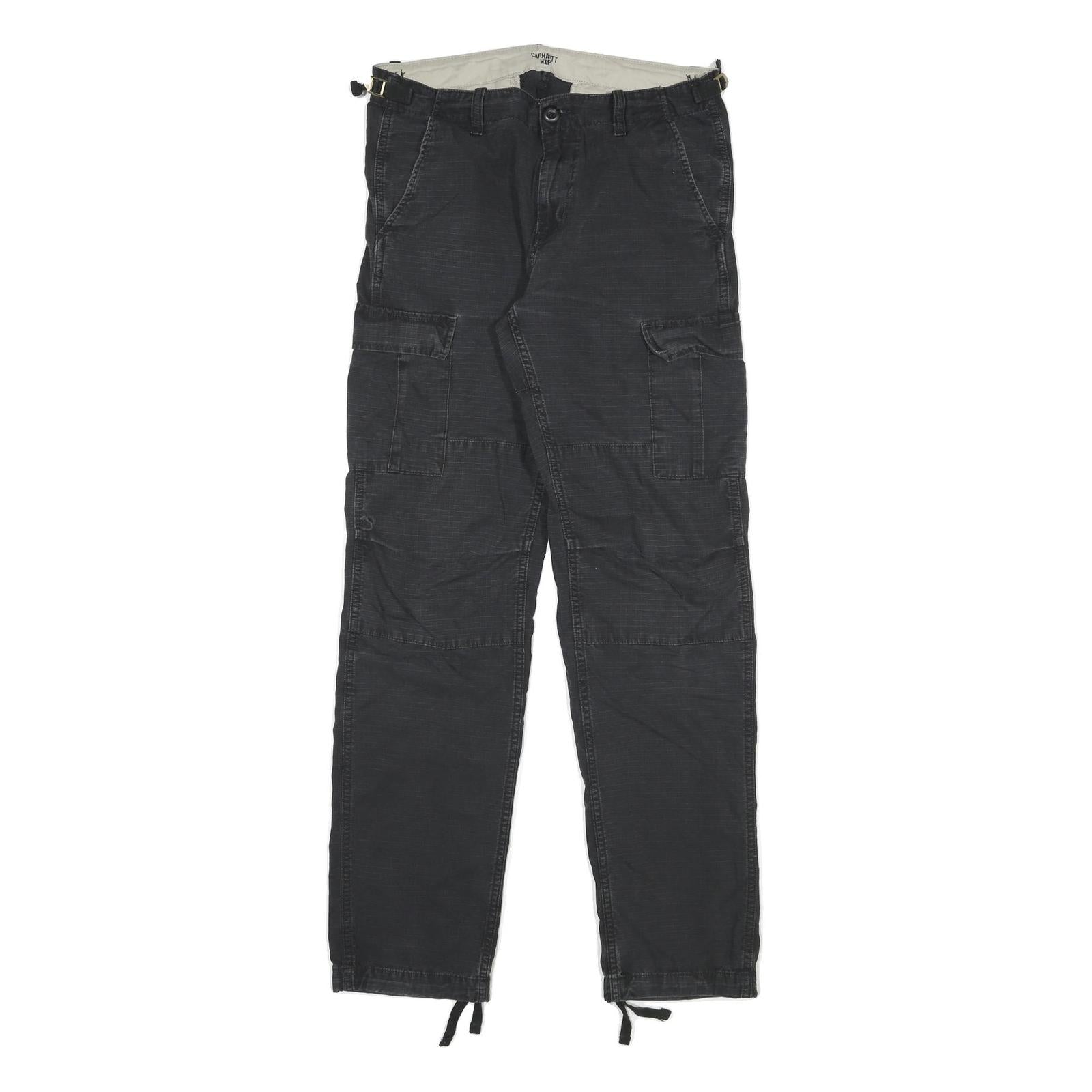 CARHARTT Mens Cotton Blend Black Relaxed Cargo Trousers W30 L31 Workwear Zip Refurbished - N/A refurbished available on Cerqular