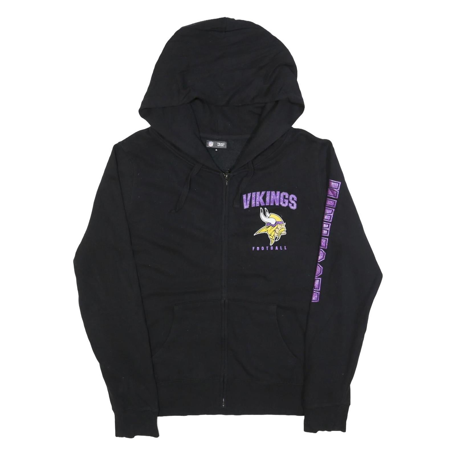 NFL Womens Black Vikings ¼ Zip Hoodie XL Football Team Sweatshirt Refurbished - N/A refurbished available on Cerqular