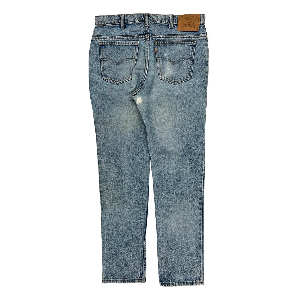 Orange Tab Levis Jeans - 34W UK 14 Light Wash Denim Refurbished - Thrifted (note: this is a term often used to describe second- refurbished available on Cerqular