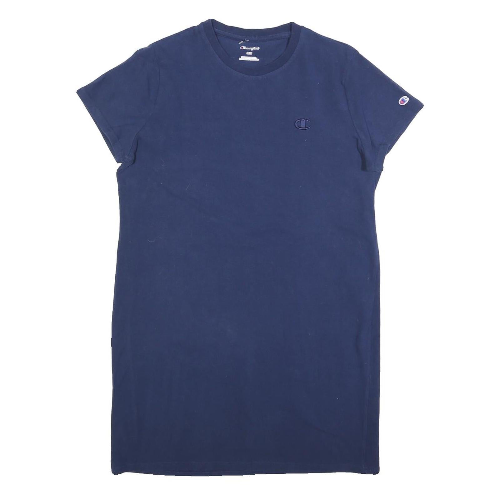 CHAMPION Womens Navy Blue Cotton Blend Bodycon Jersey Short Sleeve Mini Dress M Refurbished - N/A refurbished available on Cerqular