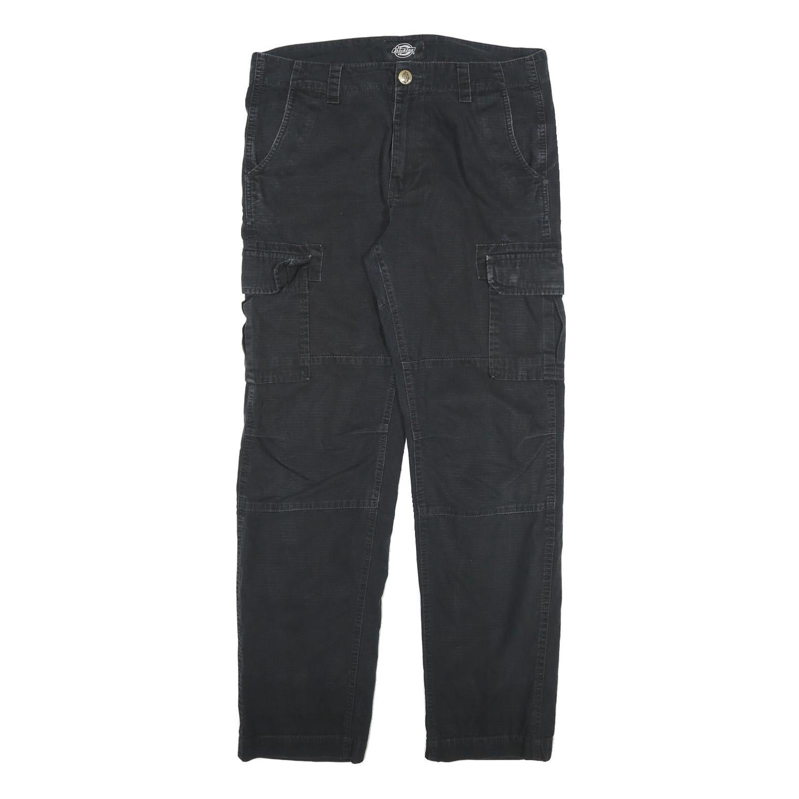 DICKIES Mens Cotton Blend Black Regular Cargo Trousers W32 L32 Workwear Refurbished - N/A refurbished available on Cerqular
