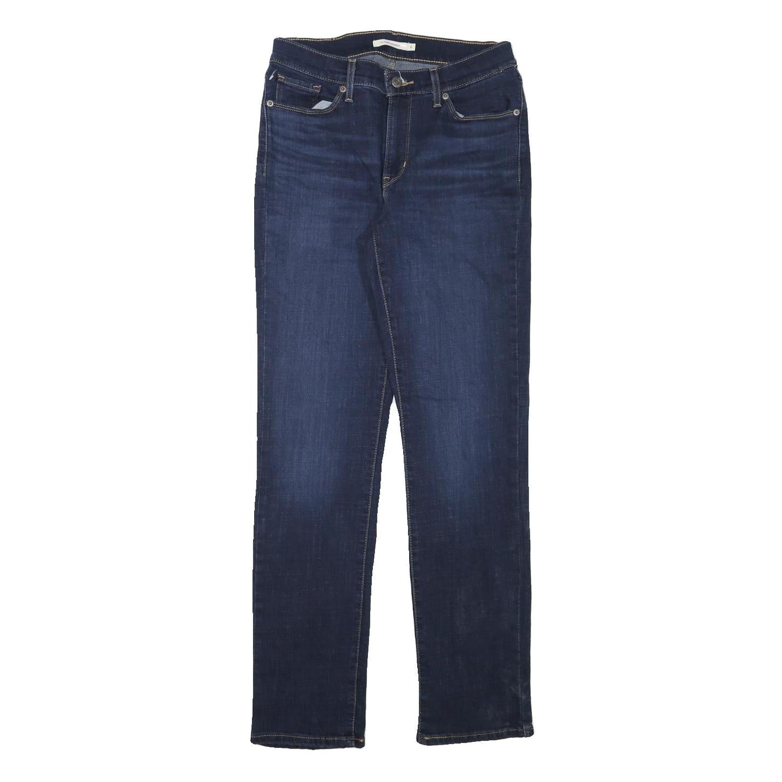 LEVI'S Womens Blue Regular Straight Denim Raw W28 L31 Zip Cotton Blend Jeans Refurbished - N/A refurbished available on Cerqular