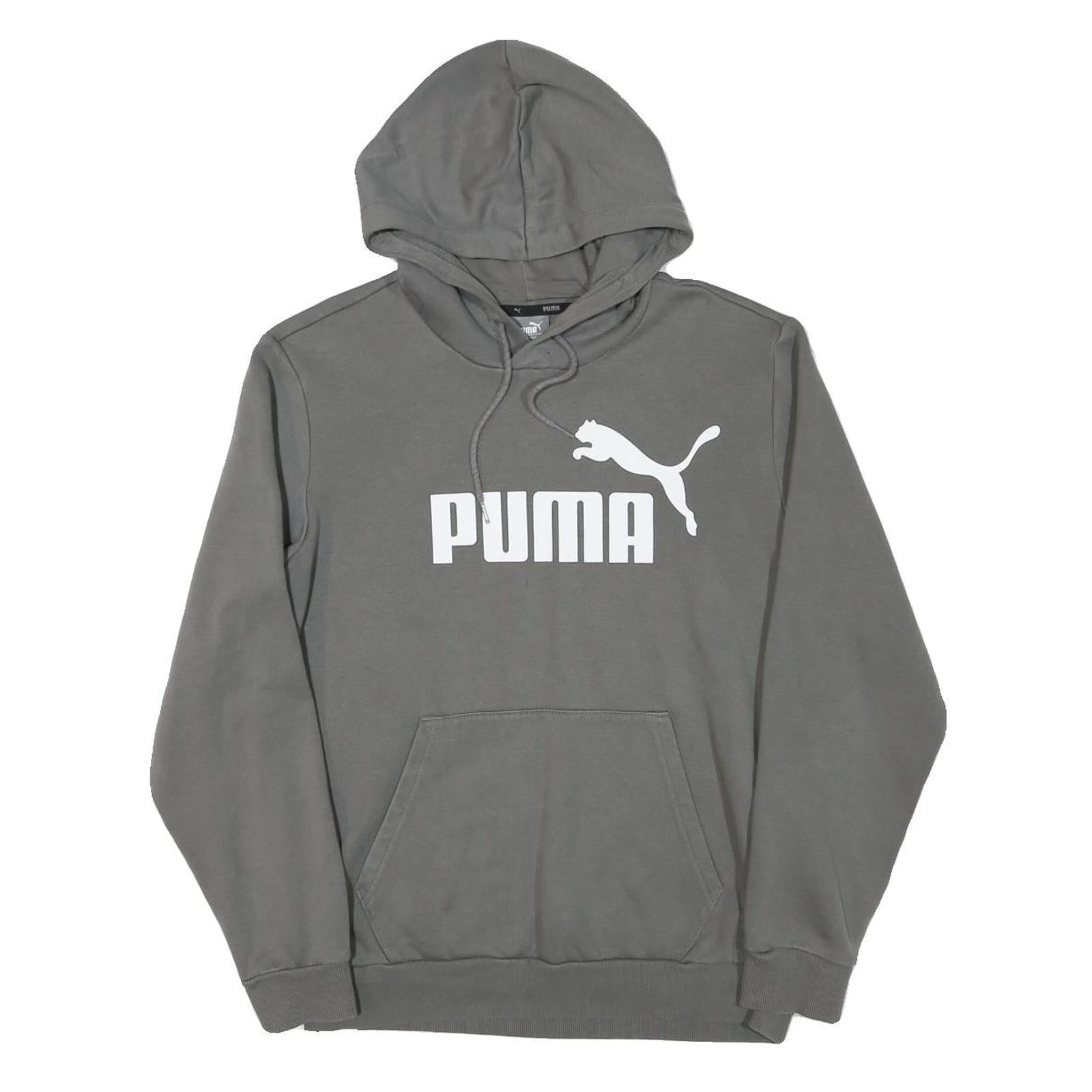 PUMA Mens Grey Hoodie S Cotton Blend Pullover Casual Sportswear Refurbished - N/A refurbished available on Cerqular