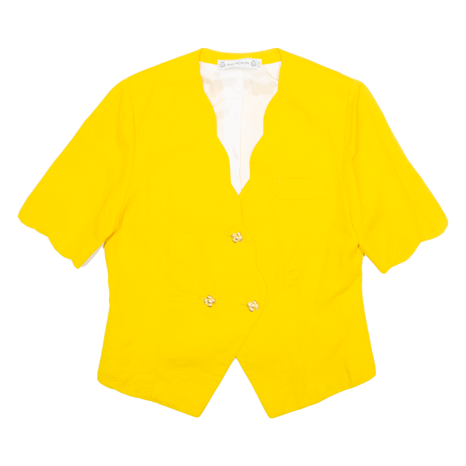 JEAN VERON Womens Blazer Jacket Yellow 80s L Refurbished - N/A refurbished available on Cerqular