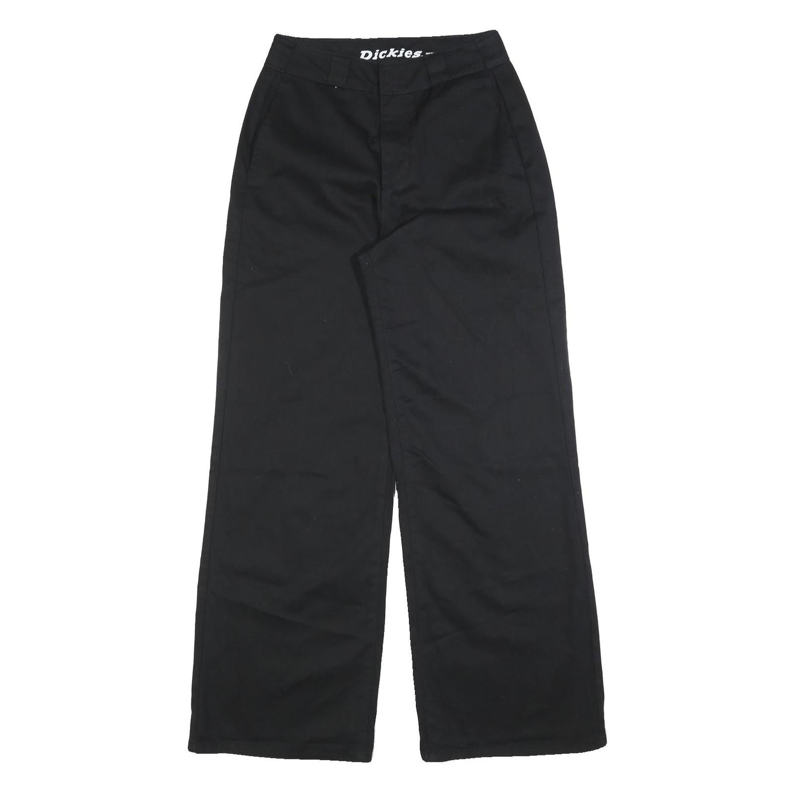 DICKIES Womens Black Cotton Blend Loose Straight Trousers W27 L32 Workwear Zip Refurbished - N/A refurbished available on Cerqular