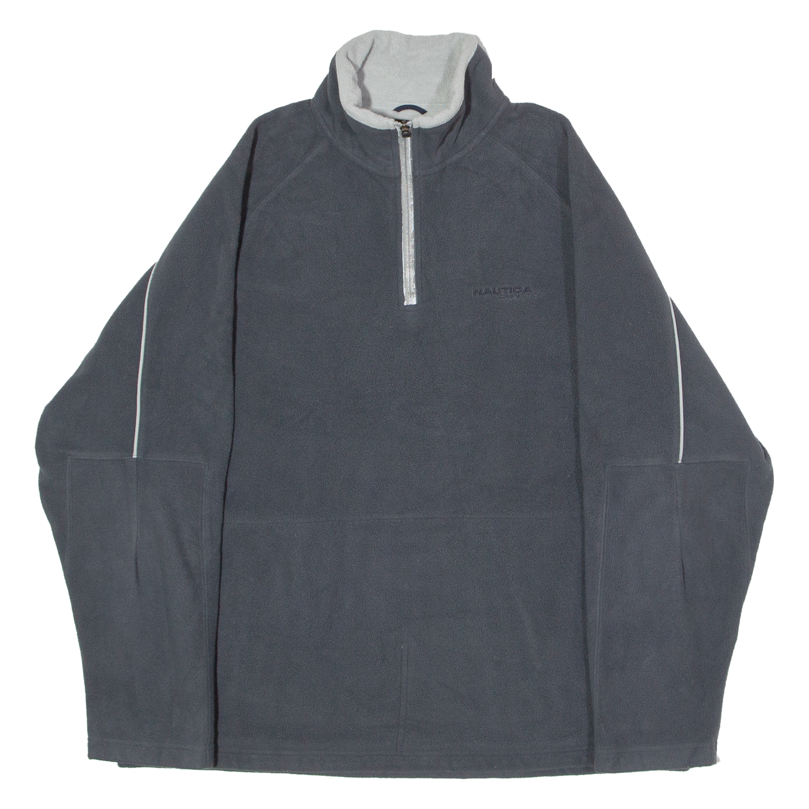 NAUTICA 1/4 Zip Mens Fleece Jacket Grey L Refurbished - N/A refurbished available on Cerqular