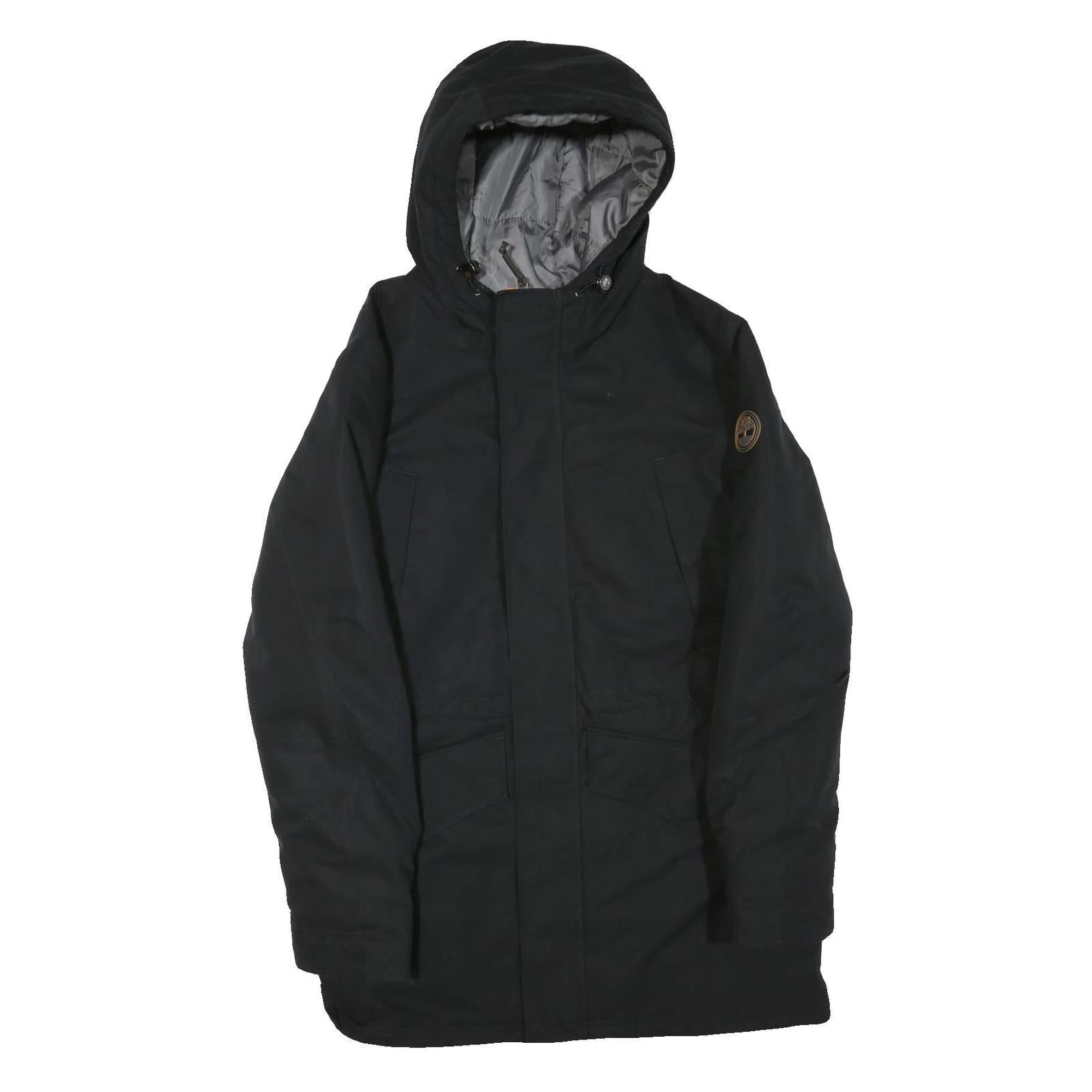 TIMBERLAND Mens Black Outdoor Jacket S Polyester Blend Hooded Zip Plain Refurbished - N/A refurbished available on Cerqular