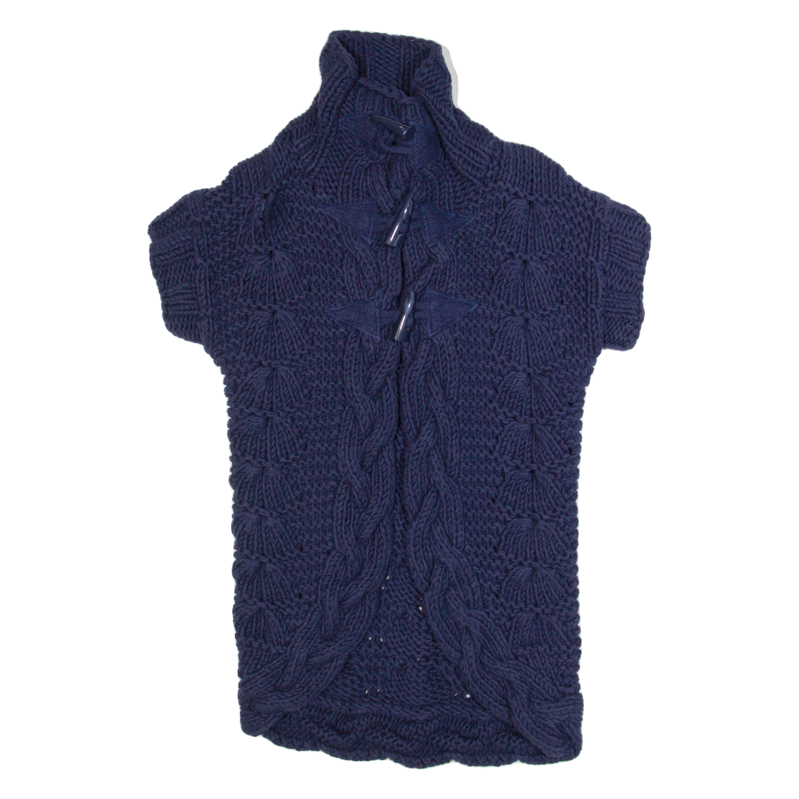 TED BAKER Womens Heavy Knit Cardigan Blue High Neck Chunky Knit Short Sleeve S Refurbished - N/A refurbished available on Cerqular